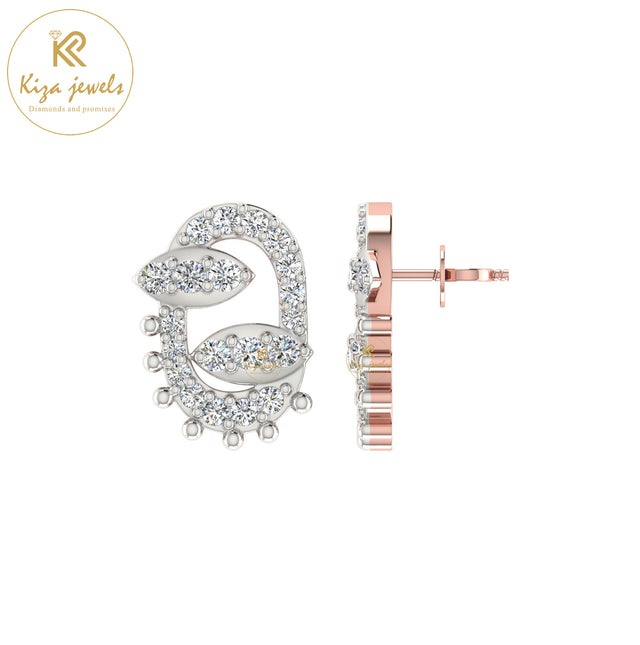 0.56 TDW Round Cut Diamond Women's Stud Earring