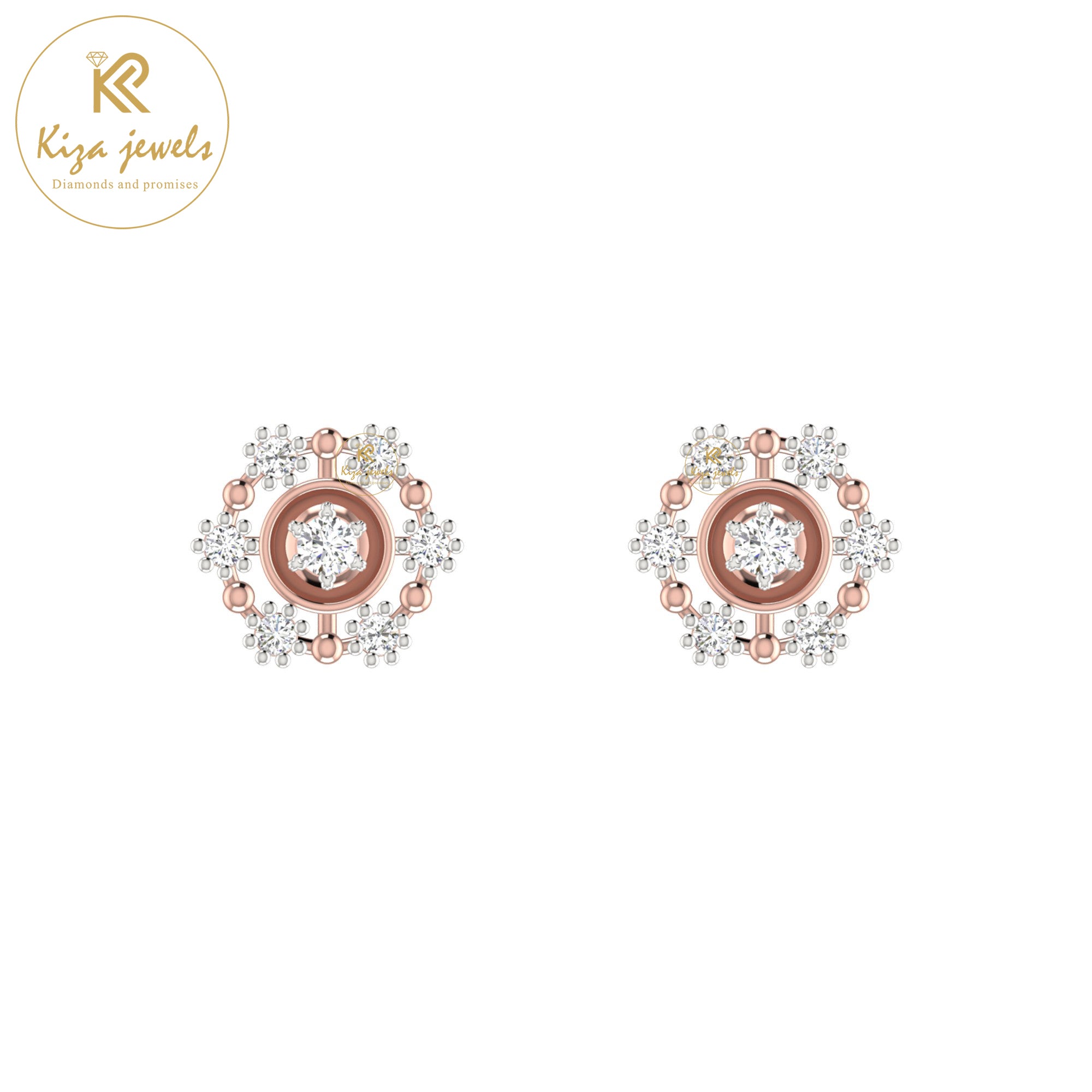 0.23 TDW Round Cut Diamond Women's Stud Earring