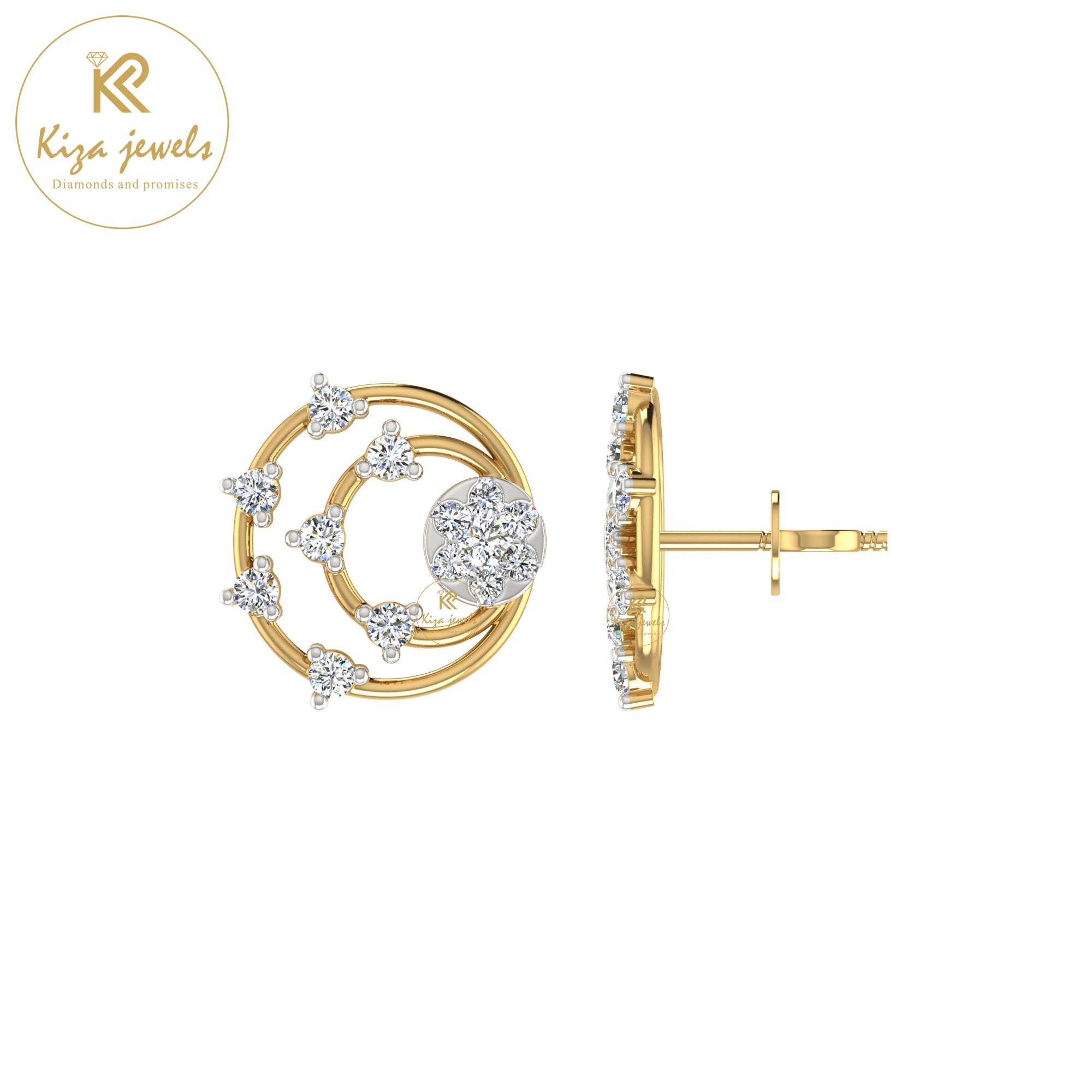 0.32 TDW Round Cut Diamond Women's Stud Earring