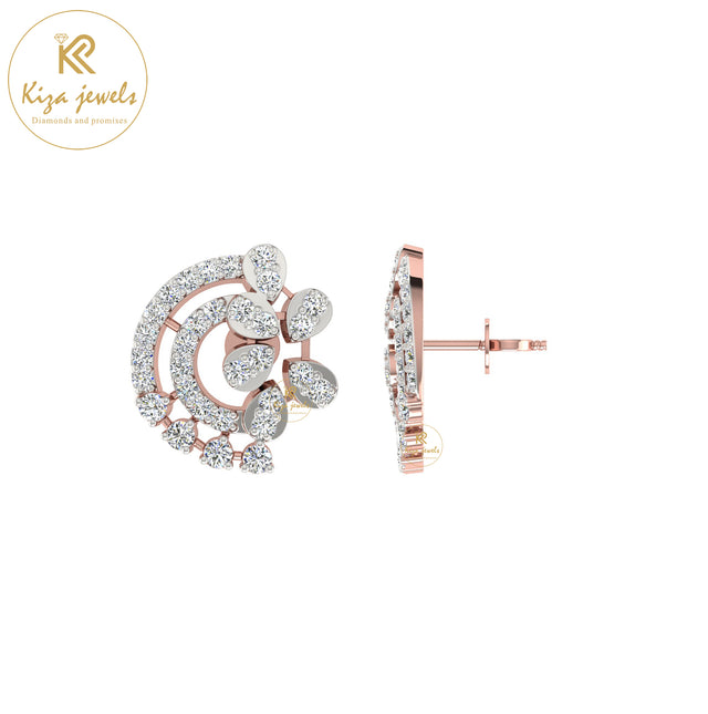 0.70 TDW Round Cut Diamond Stud Earring