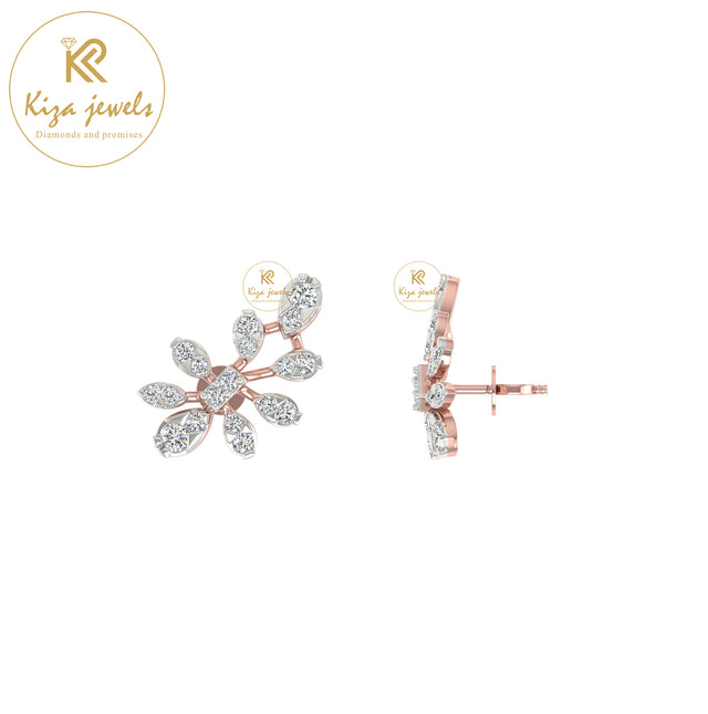 0.37 TDW Round Cut Diamond Stud Earring