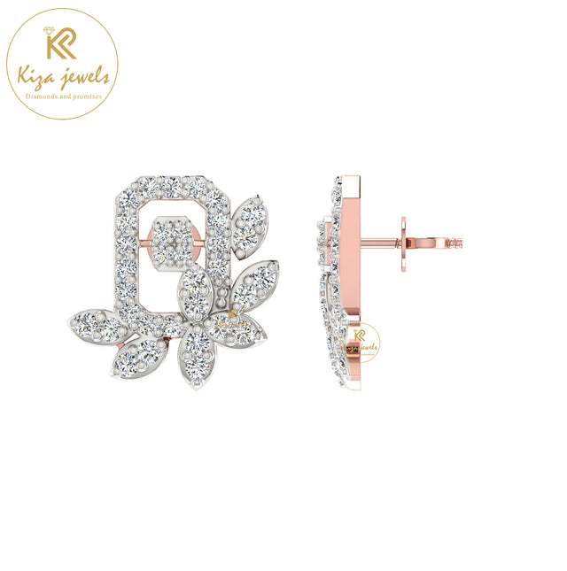 0.69 TDW Round Cut Diamond Women's Stud Earring