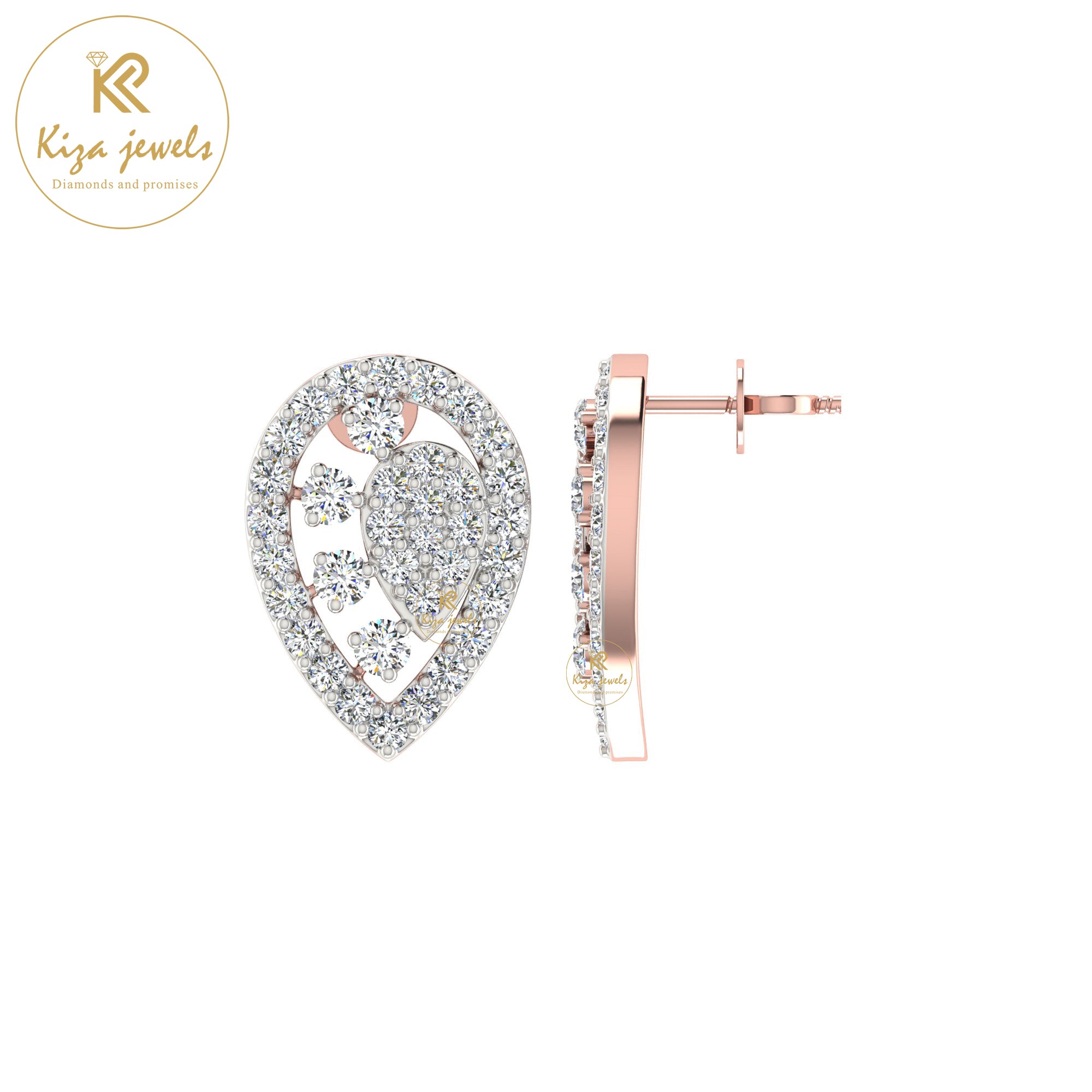 0.84 TDW Round Cut Diamond Women's Stud Earring