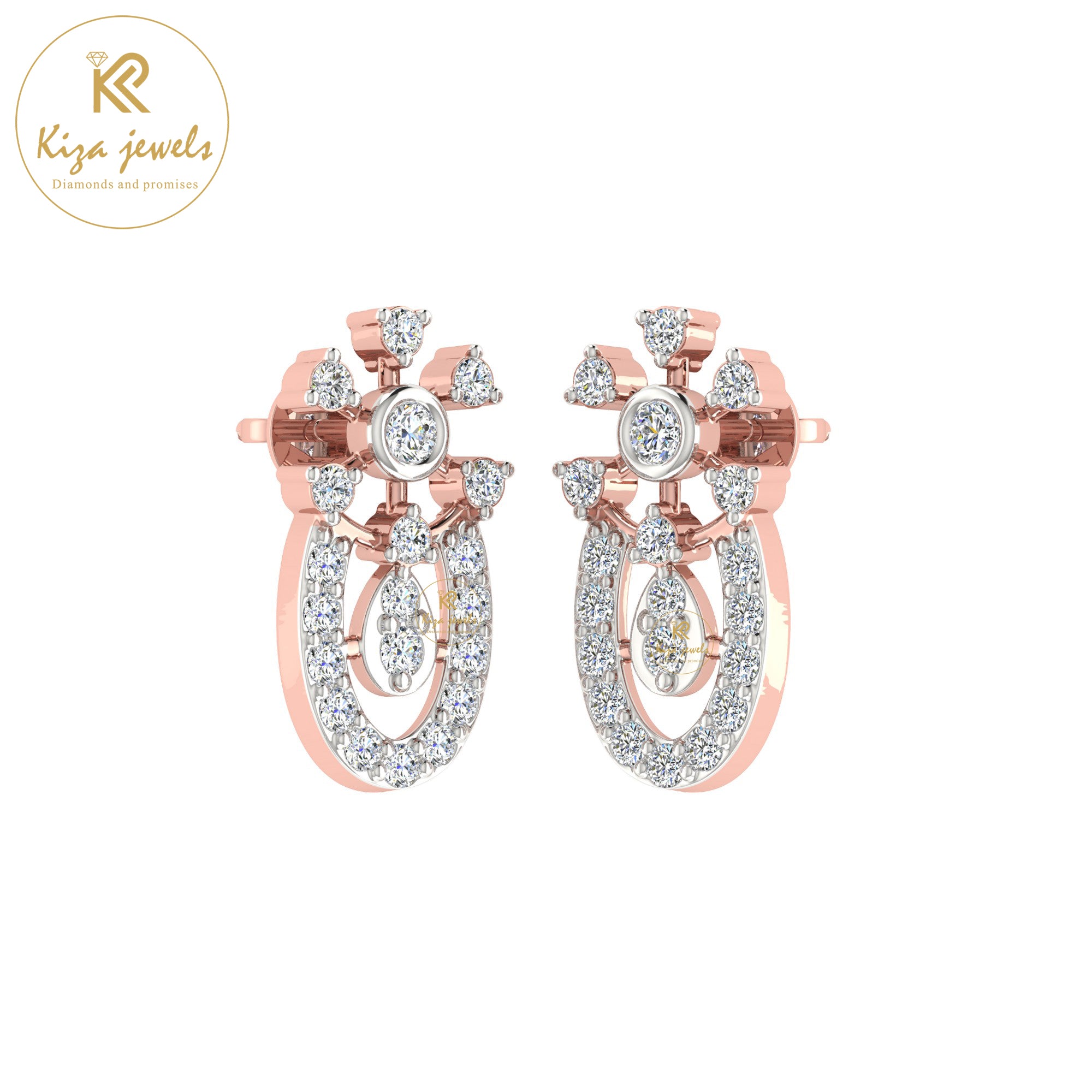 0.41 TDW Round Cut Diamond Women's Stud Earring