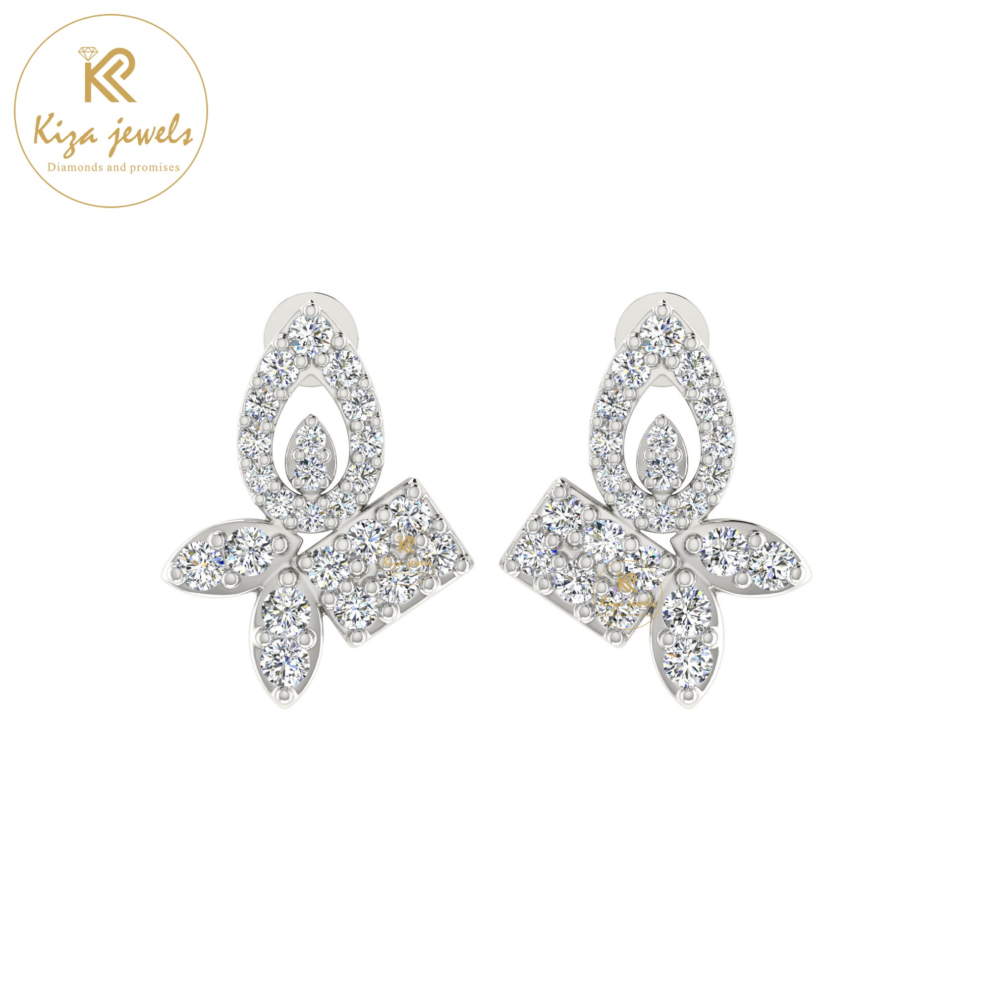 0.56 TDW Round Cut Diamond Women's Stud Earring