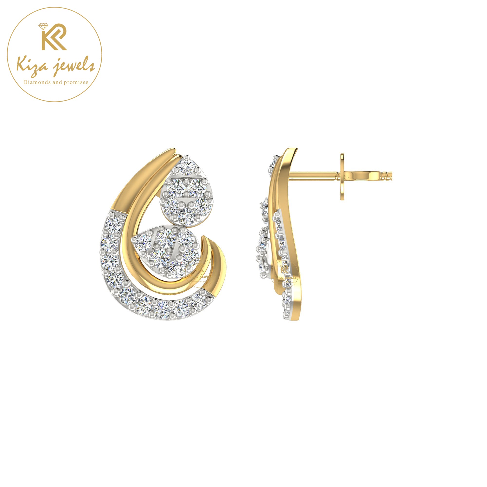 0.36 TDW Round Cut Diamond Women's Stud Earring