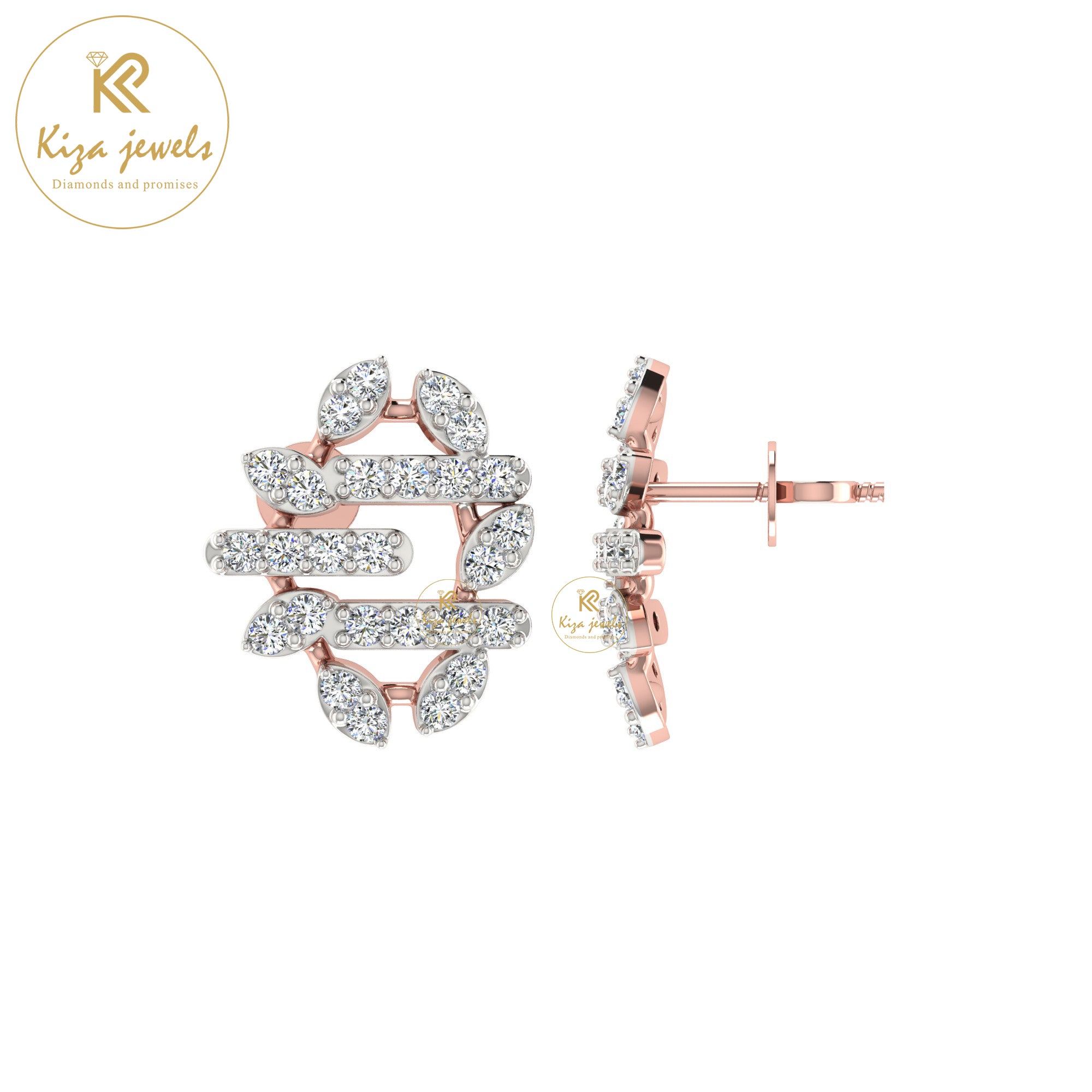 0.43 TDW Round Cut Diamond Women's Stud Earring