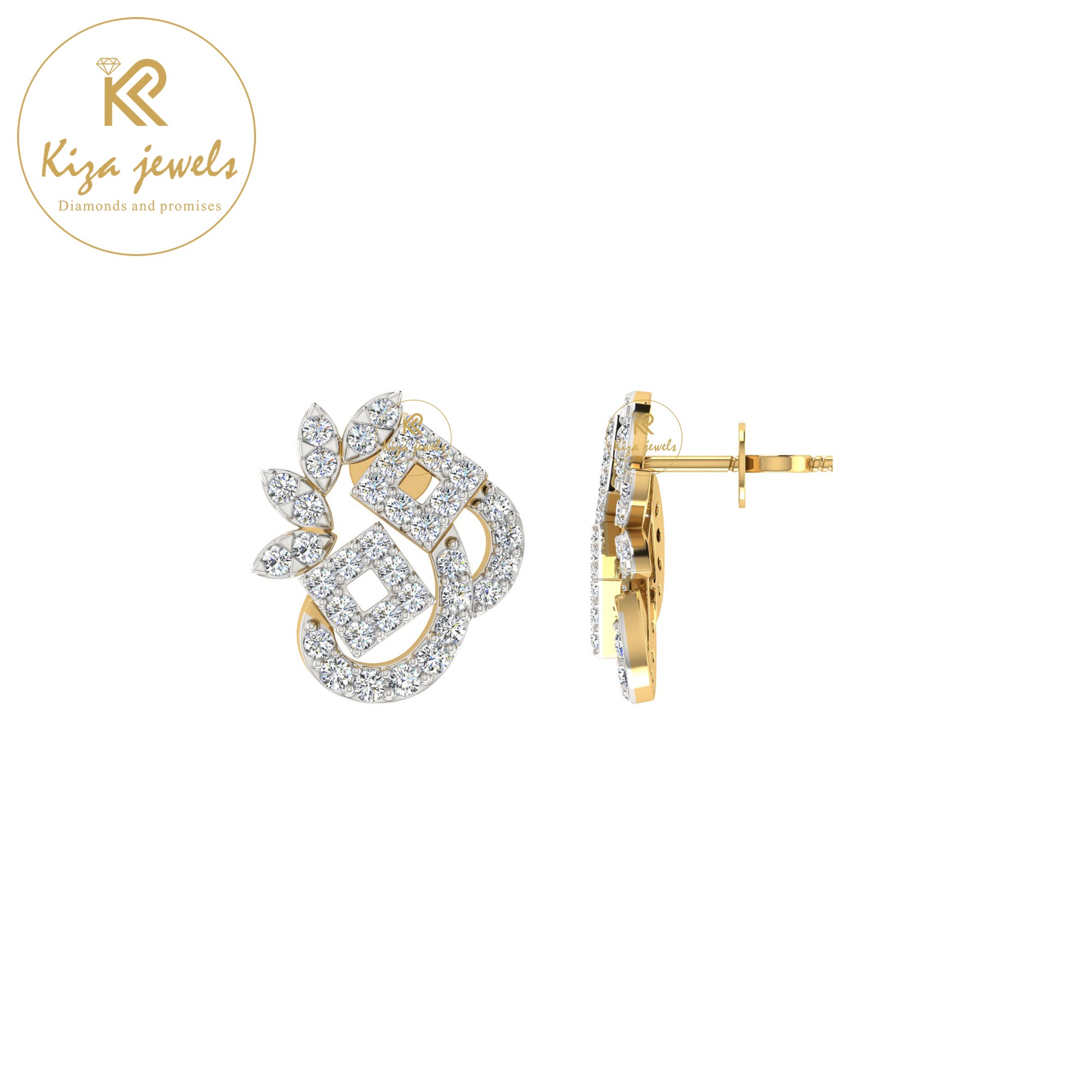 0.47 TDW Round Cut Diamond Women's stud Earring