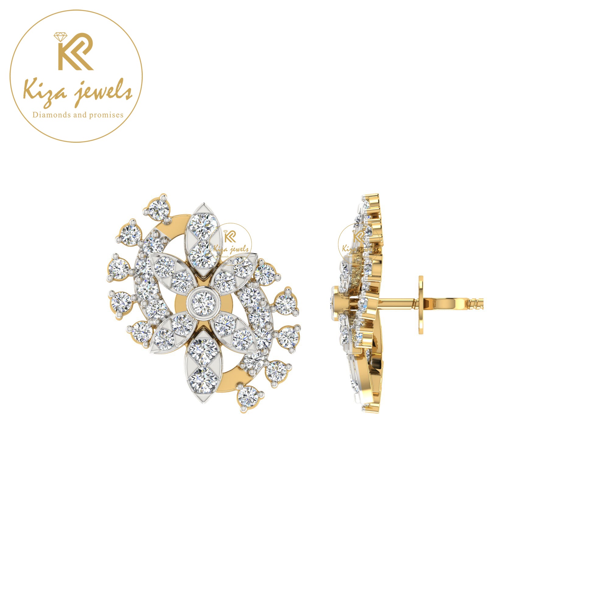 0.48 TDW Round Cut Diamond Women's Stud Earring