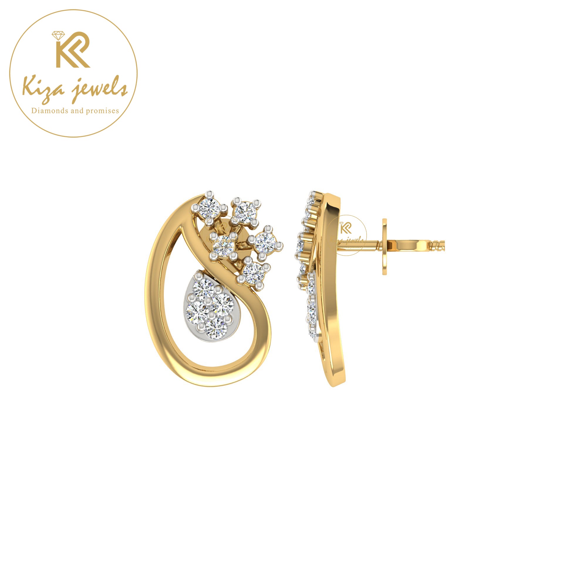 0.16 TDW Round Cut Diamond Women's Stud Earring