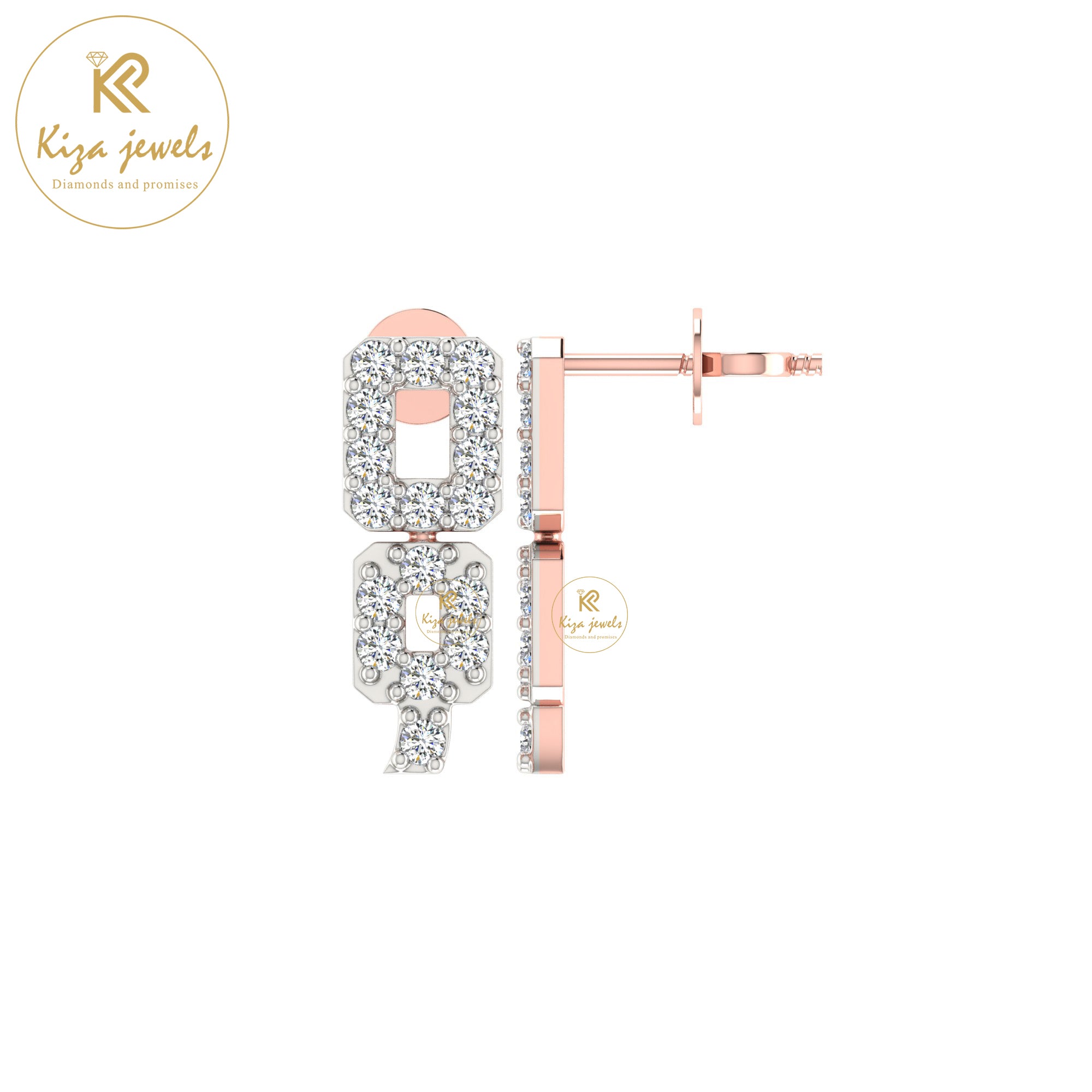 0.28 TDW Round Cut Diamond Women's Stud Earring