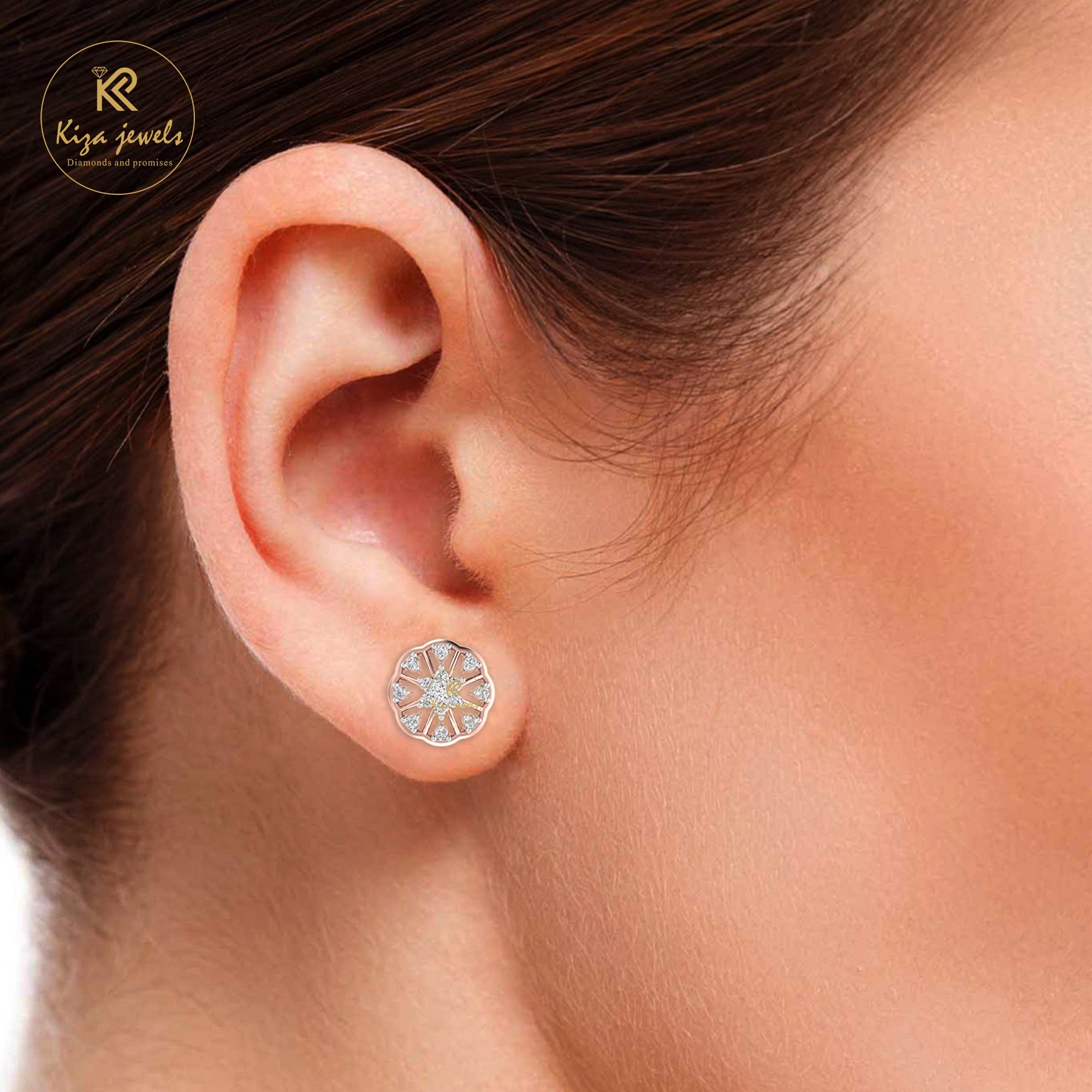 0.31 TDW Round Cut Diamond Stud Earring