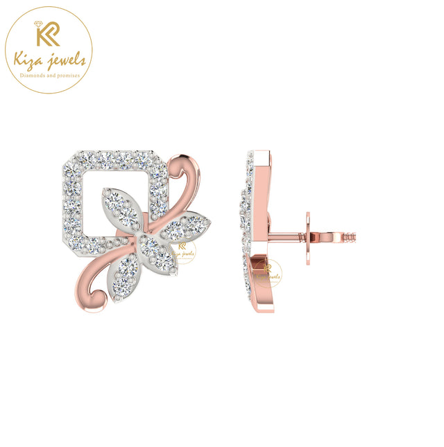 0.46 TDW Round Cut Diamond Women's Stud Earring