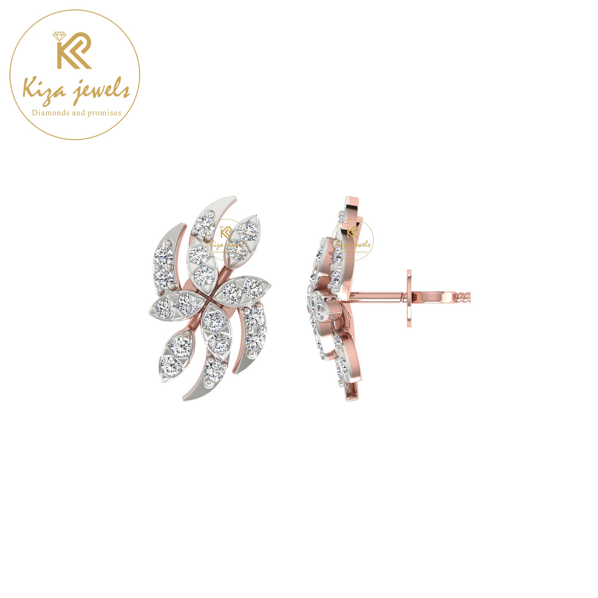 0.23 TDW Round Cut Diamond Womnen's Stud Earring