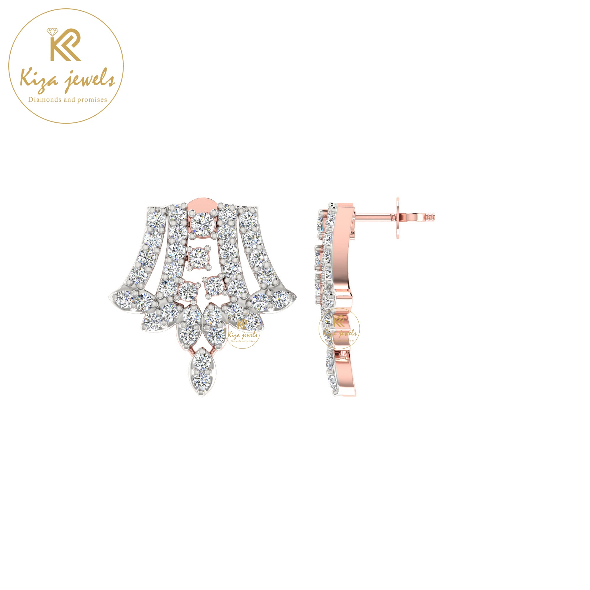 0.95 TDW Round Cut Diamond Women's Stud Earring