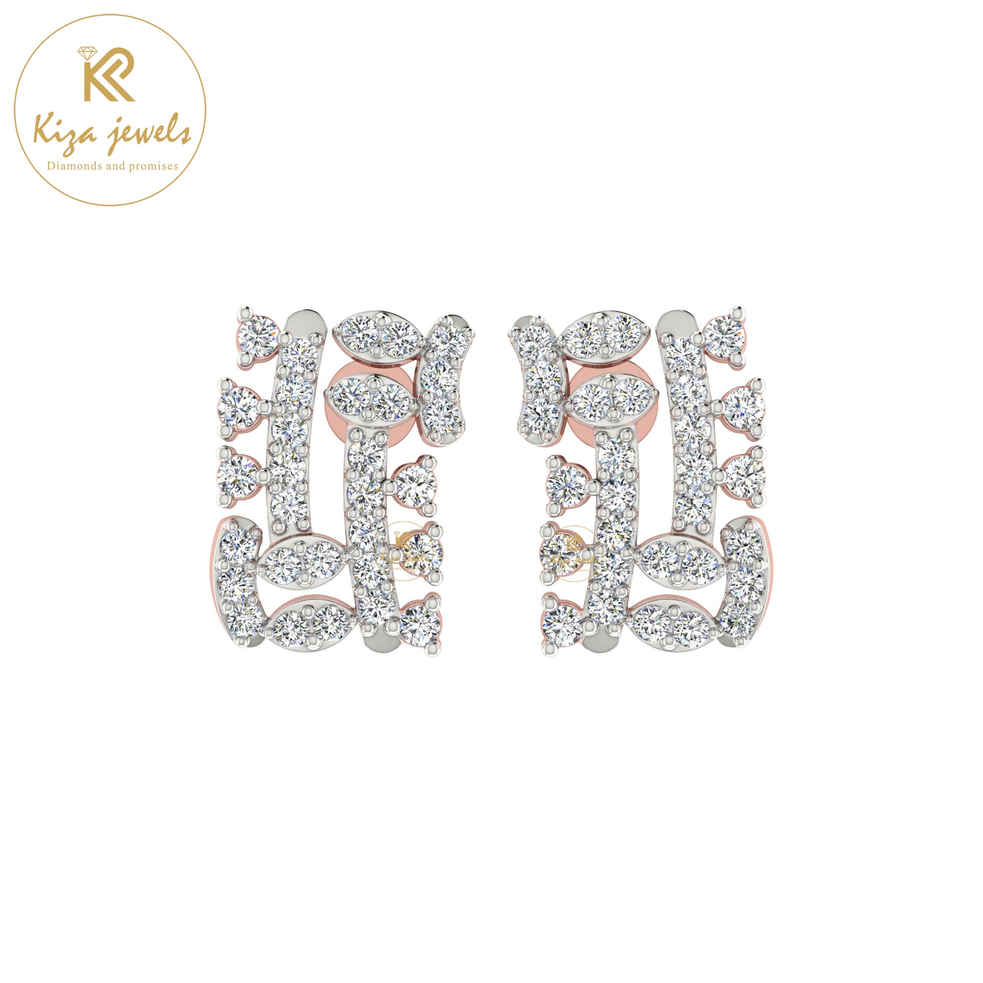 0.55 TDW Round Cut Diamond Women's Stud Earring