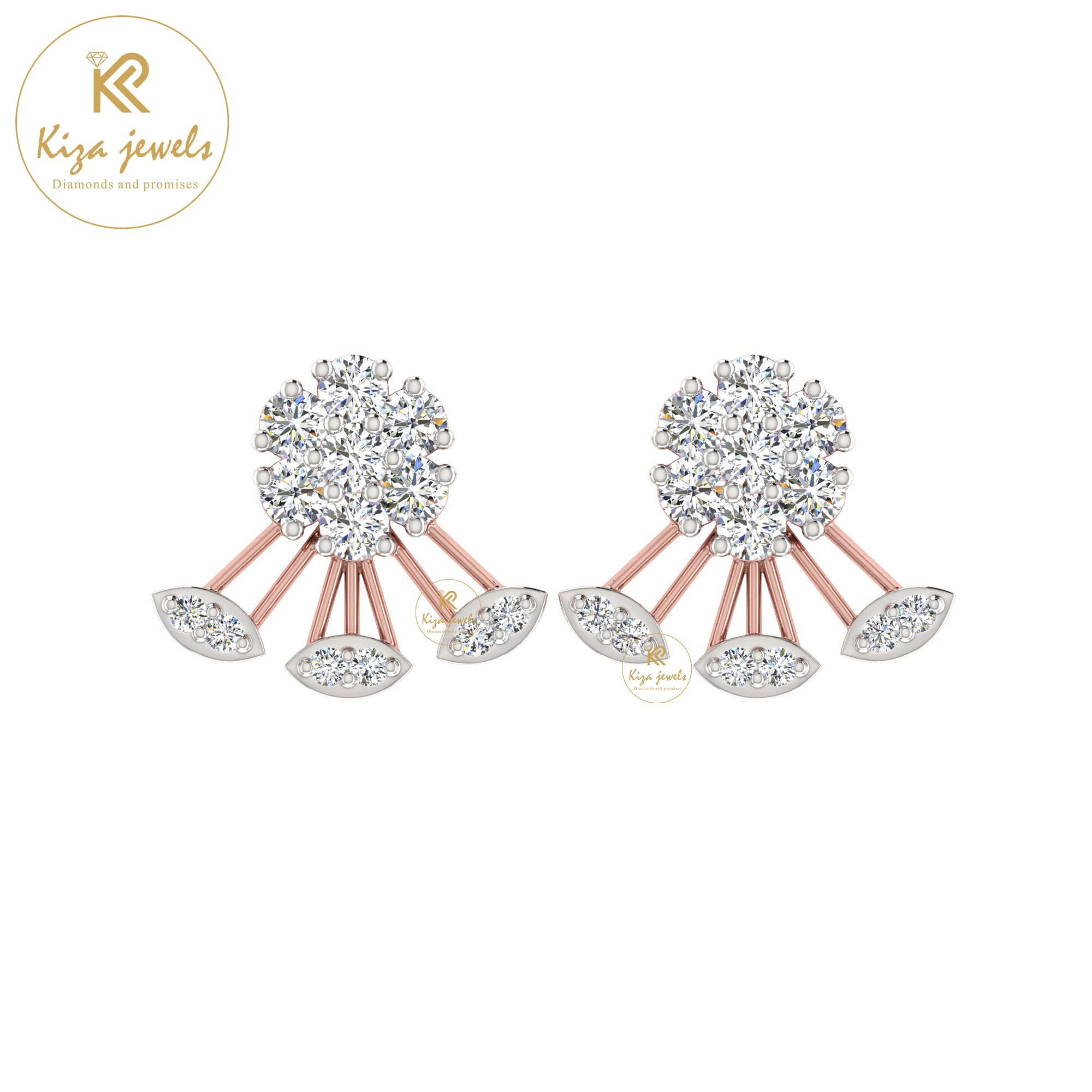 0.84 TDW Round Cut Diamond Women's Stud Earring