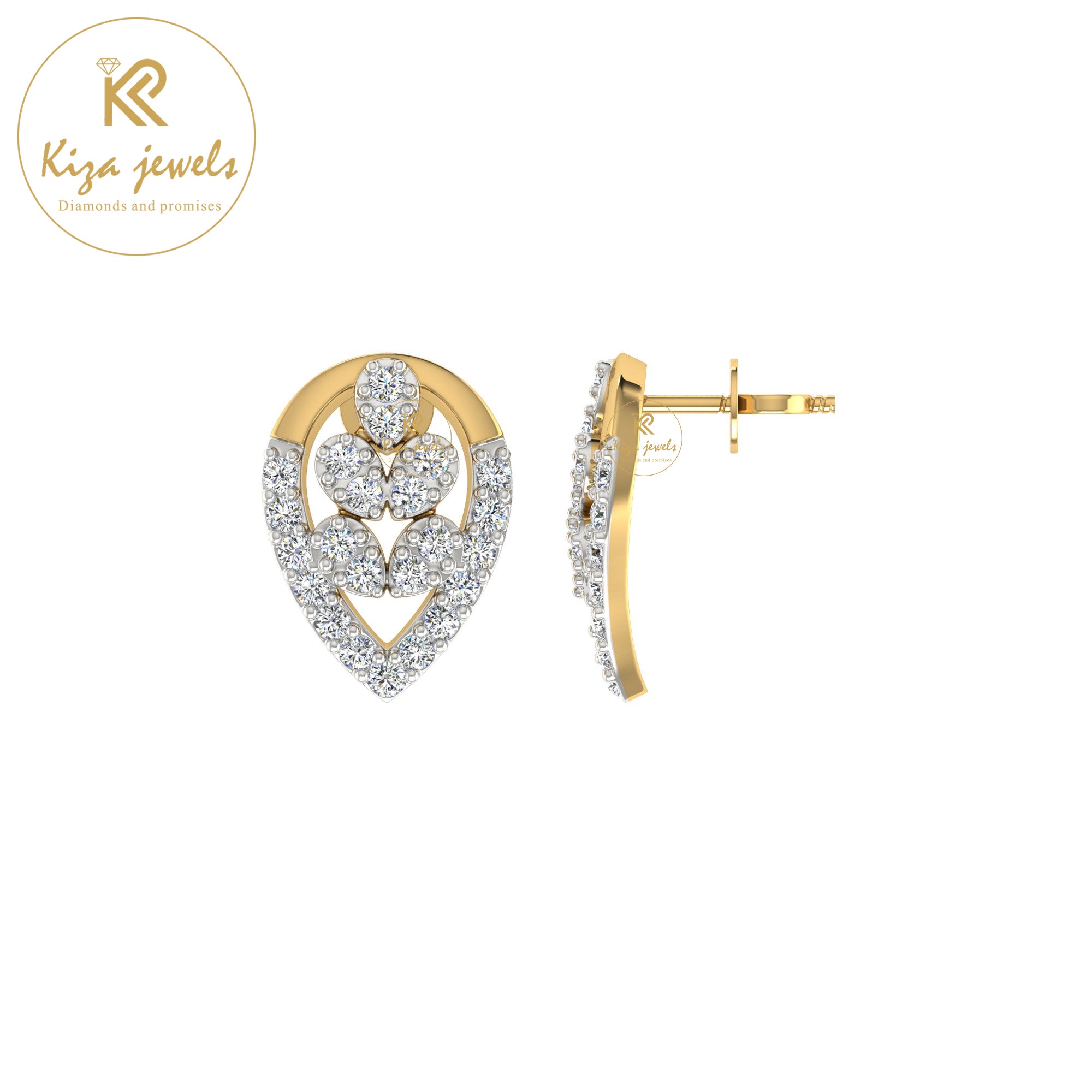 0.38 TDW Round Cut Diamond Women's tud Earring