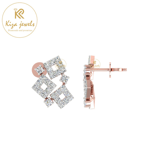 0.49 TDW Round Cut Diamond Women's Stud Earring