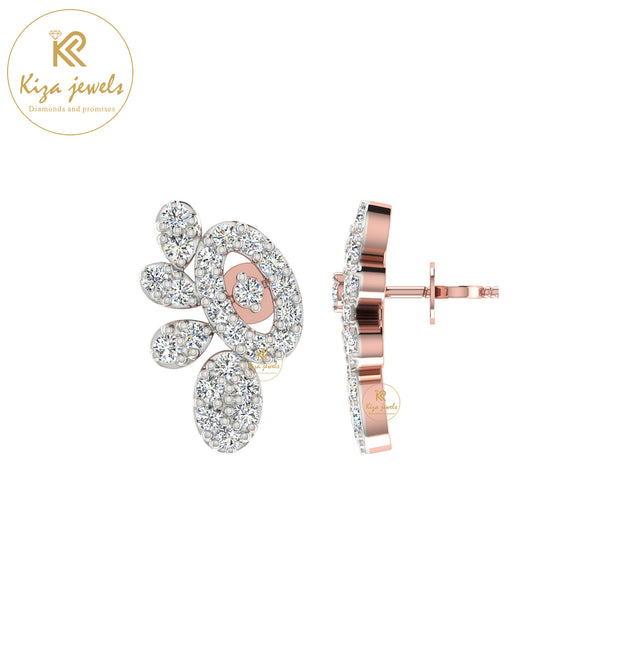 0.57 TDW Round Cut Diamond Women's Stud Earring