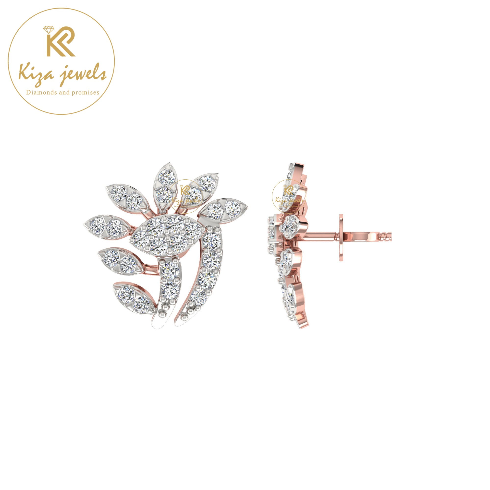 0.37 TDW Round Cut Diamond Women's Stud Earring