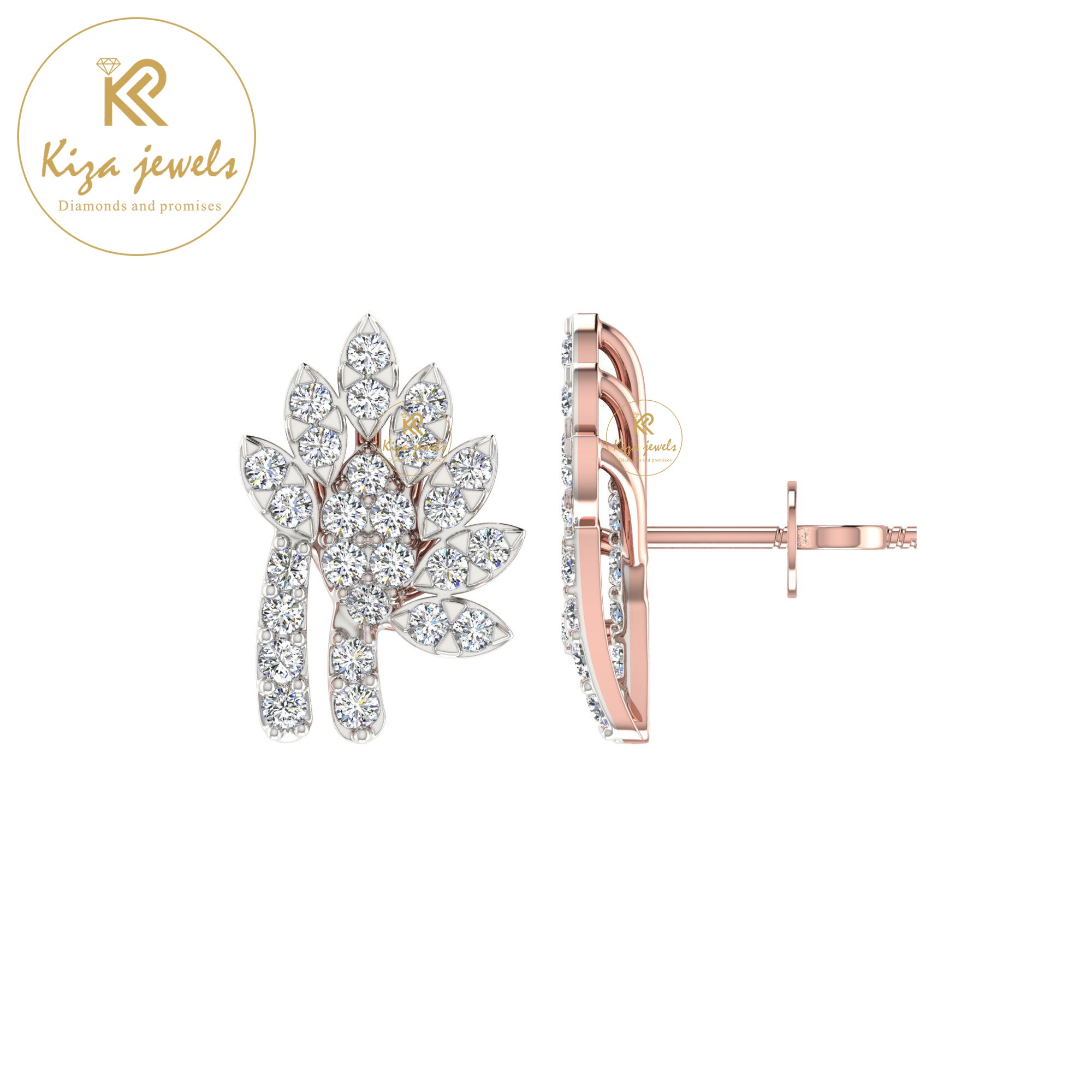 0.36 TDW Round Cut Diamond Women's Stud Earring