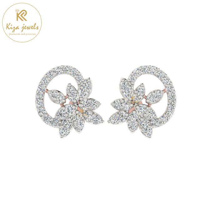 0.69 TDW Round Cut Diamond Women's Stud Earring