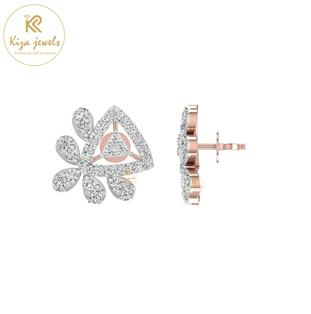 0.78 TDW Round Cut Diamond Womne's Stud Earring