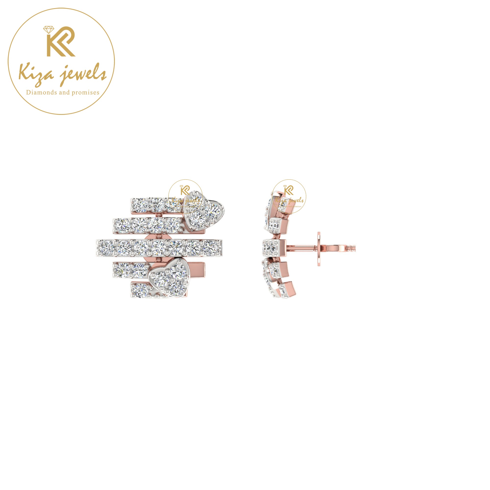 0.61 TDW Round Cut Diamond Women's Stud Earring