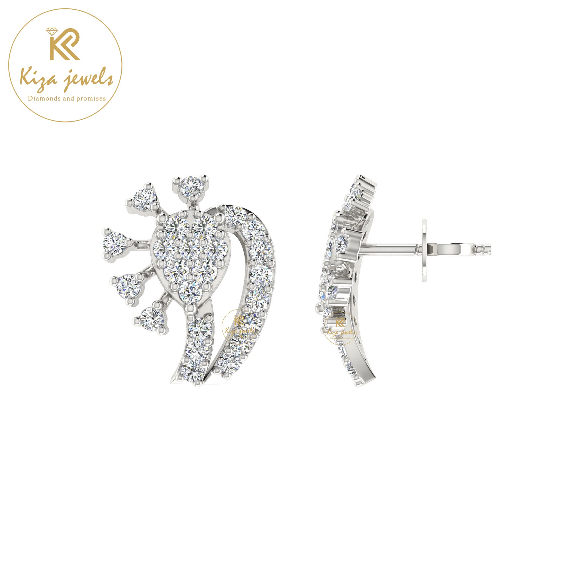 0.41 TDW Round Cut Diamond Women's Stud Earring