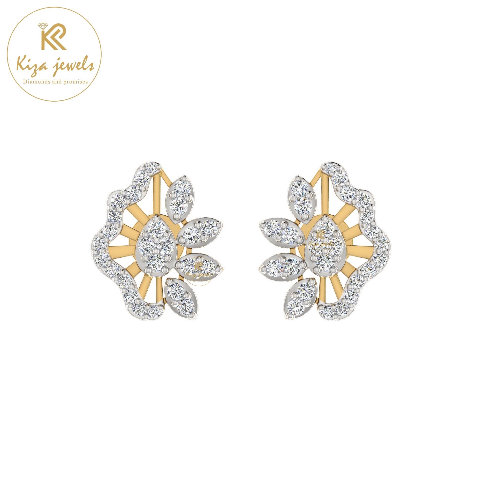 0.58 TDW Round Cut Diamond Women's Stud Earring