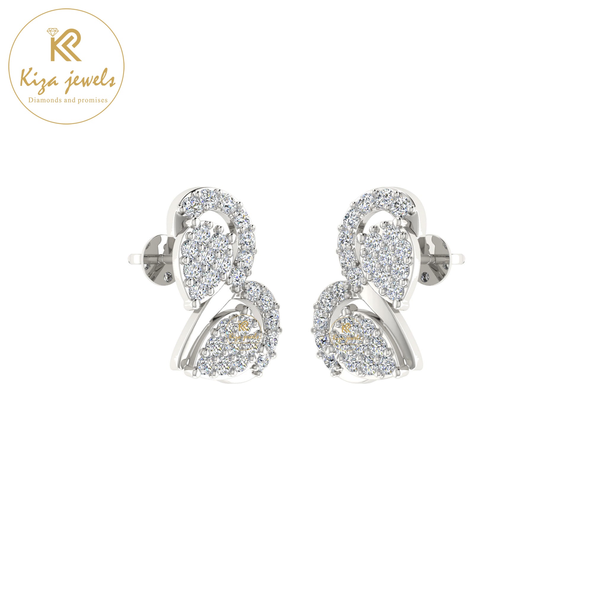 0.52 TDW Round Cut Diamond Women's Stud Earring