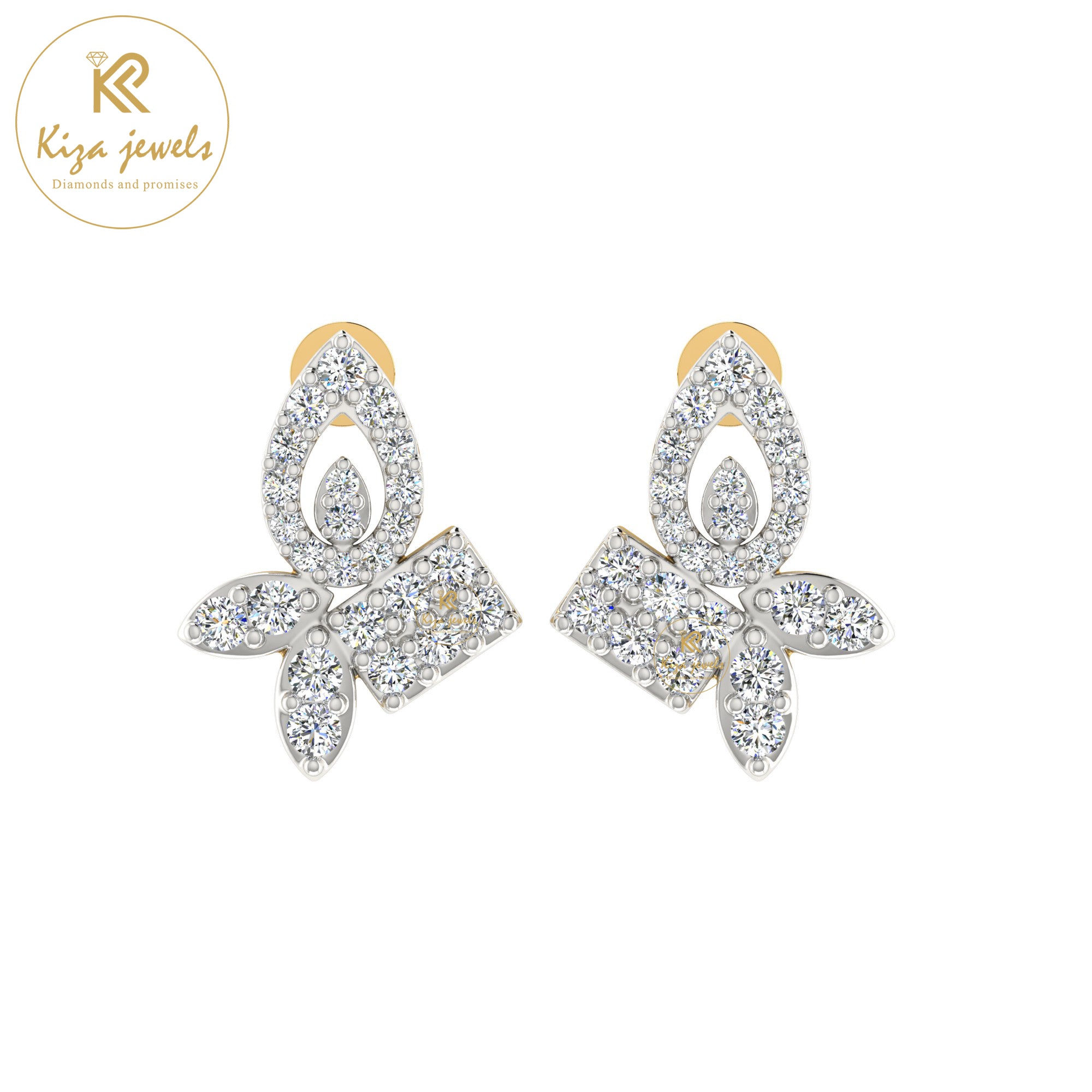 0.56 TDW Round Cut Diamond Women's Stud Earring