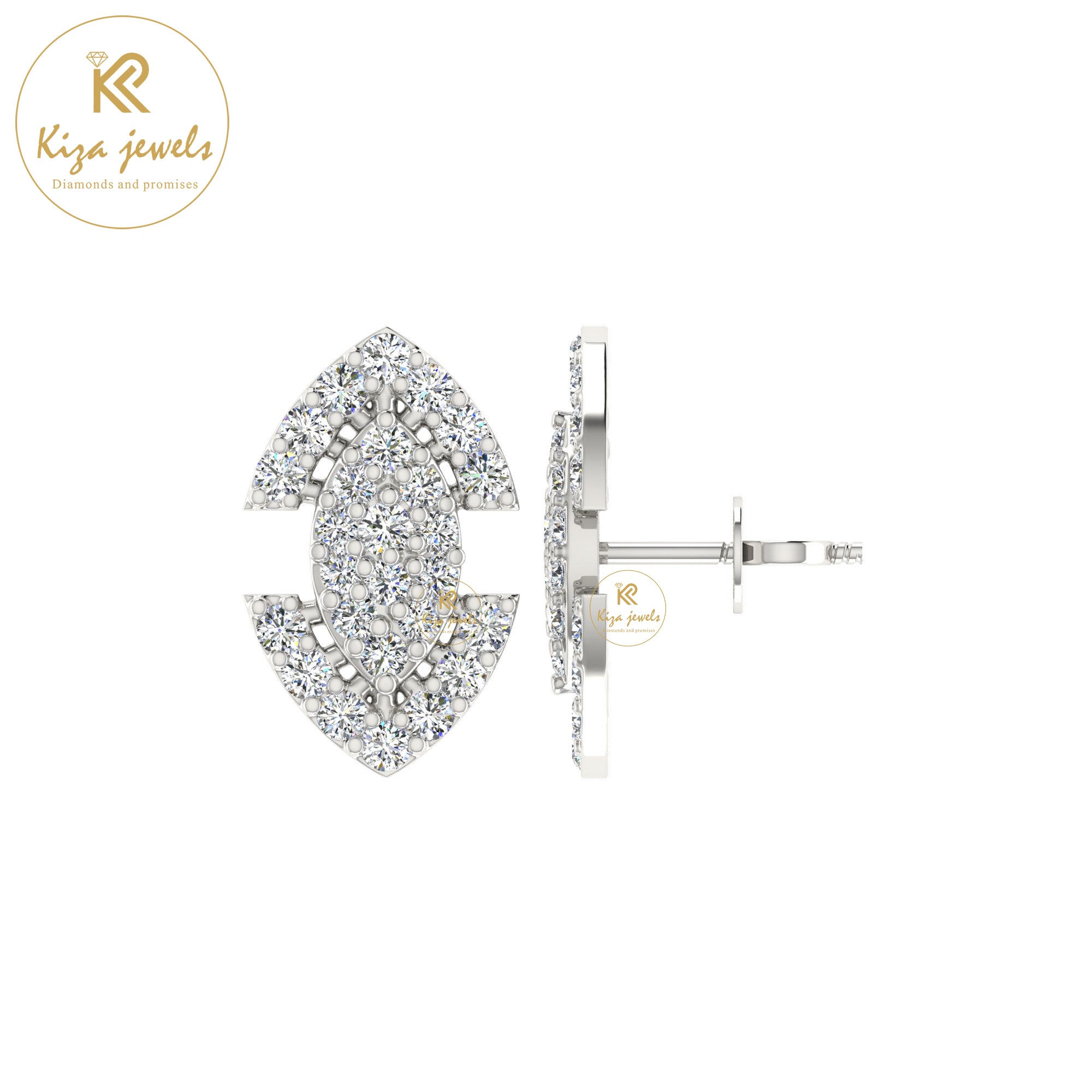 0.48 TDW Round Cut Diamond Women's Stud Earring