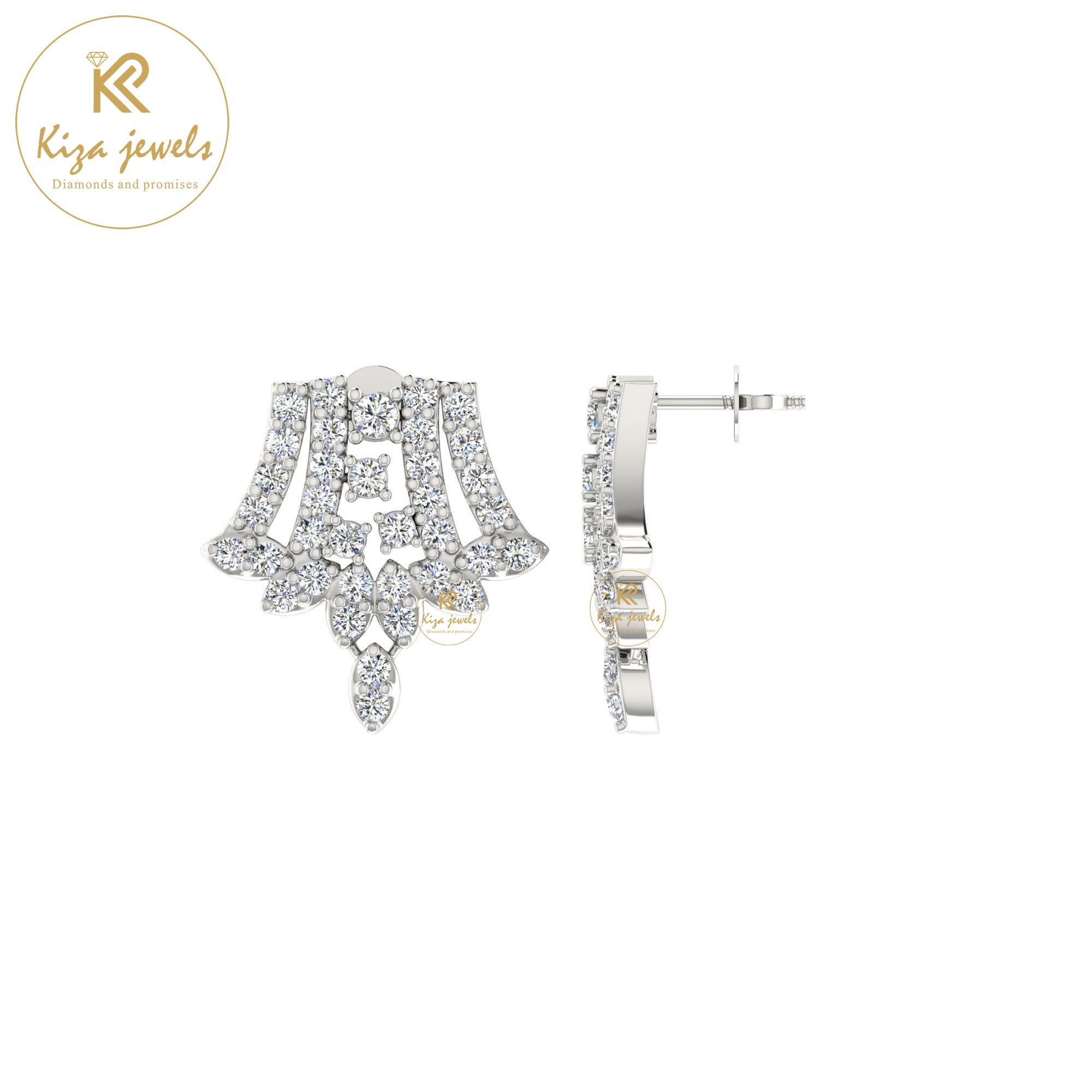 0.95 TDW Round Cut Diamond Women's Stud Earring