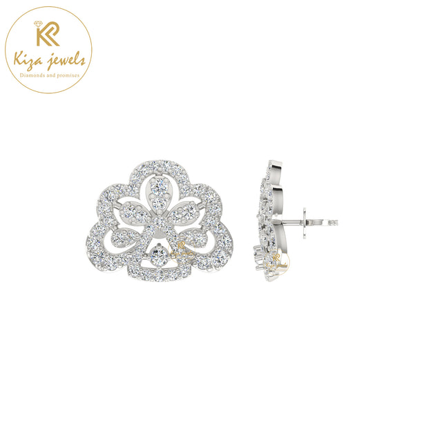 0.89 TDW Round Cut Diamond Women's Stud Earring