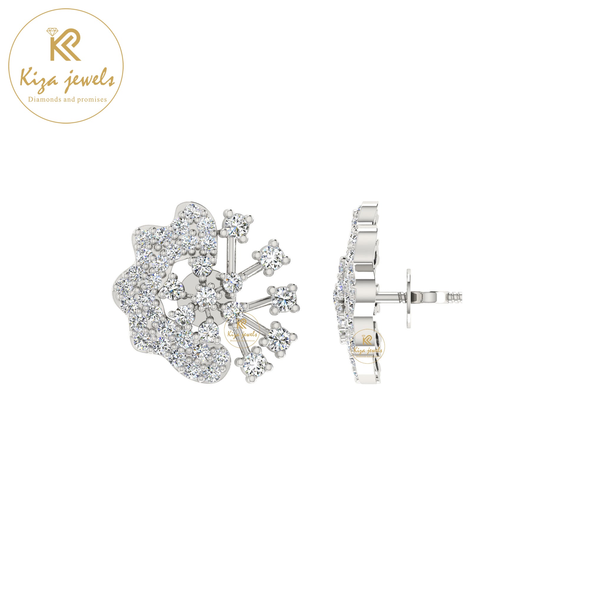 1.09 TDW Round Cut Diamond Women's Stud Earring