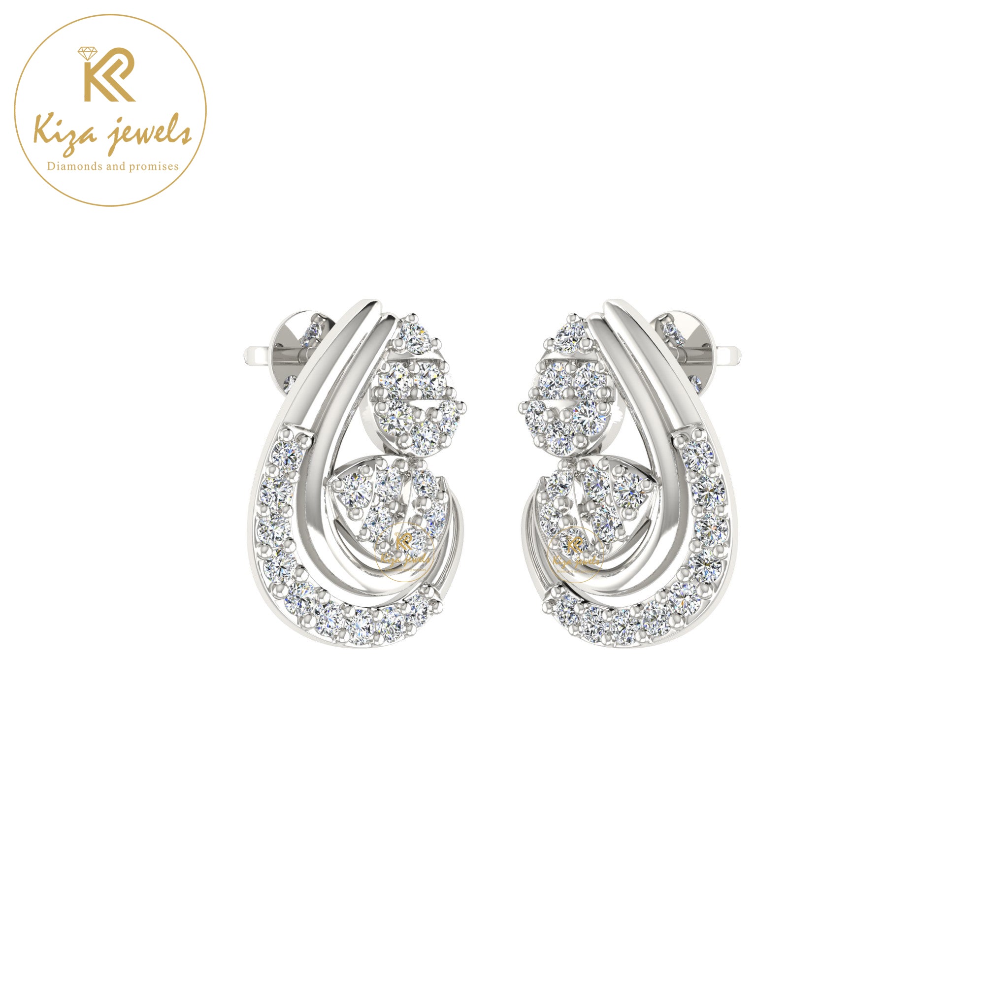 0.36 TDW Round Cut Diamond Women's Stud Earring