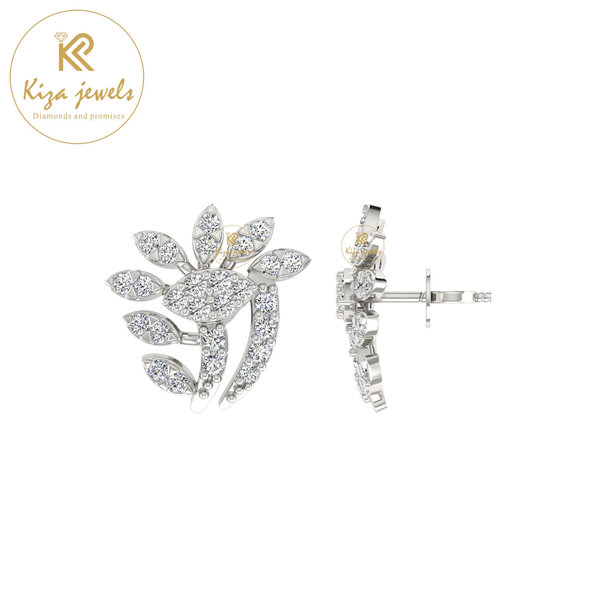 0.37 TDW Round Cut Diamond Women's Stud Earring