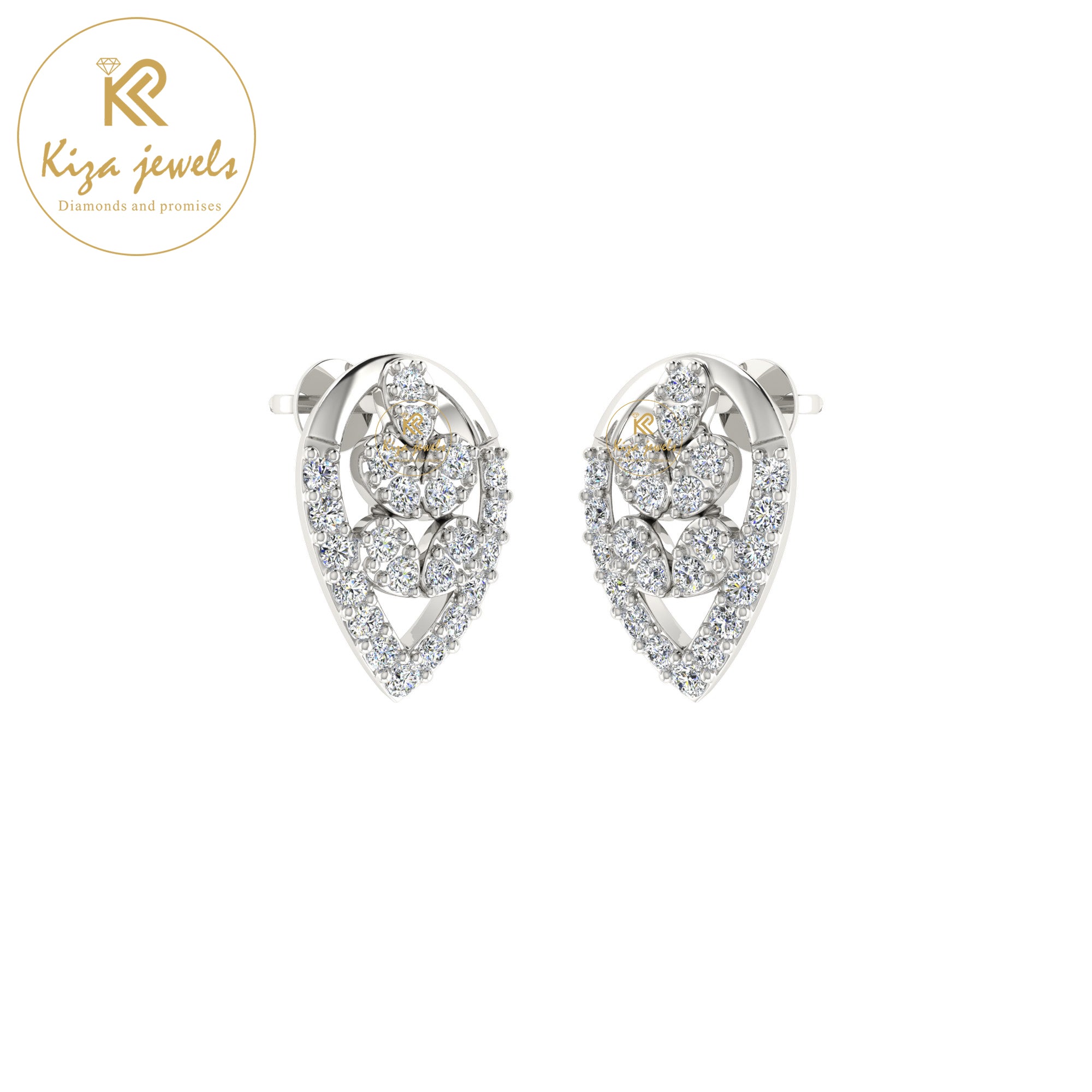 0.38 TDW Round Cut Diamond Women's tud Earring