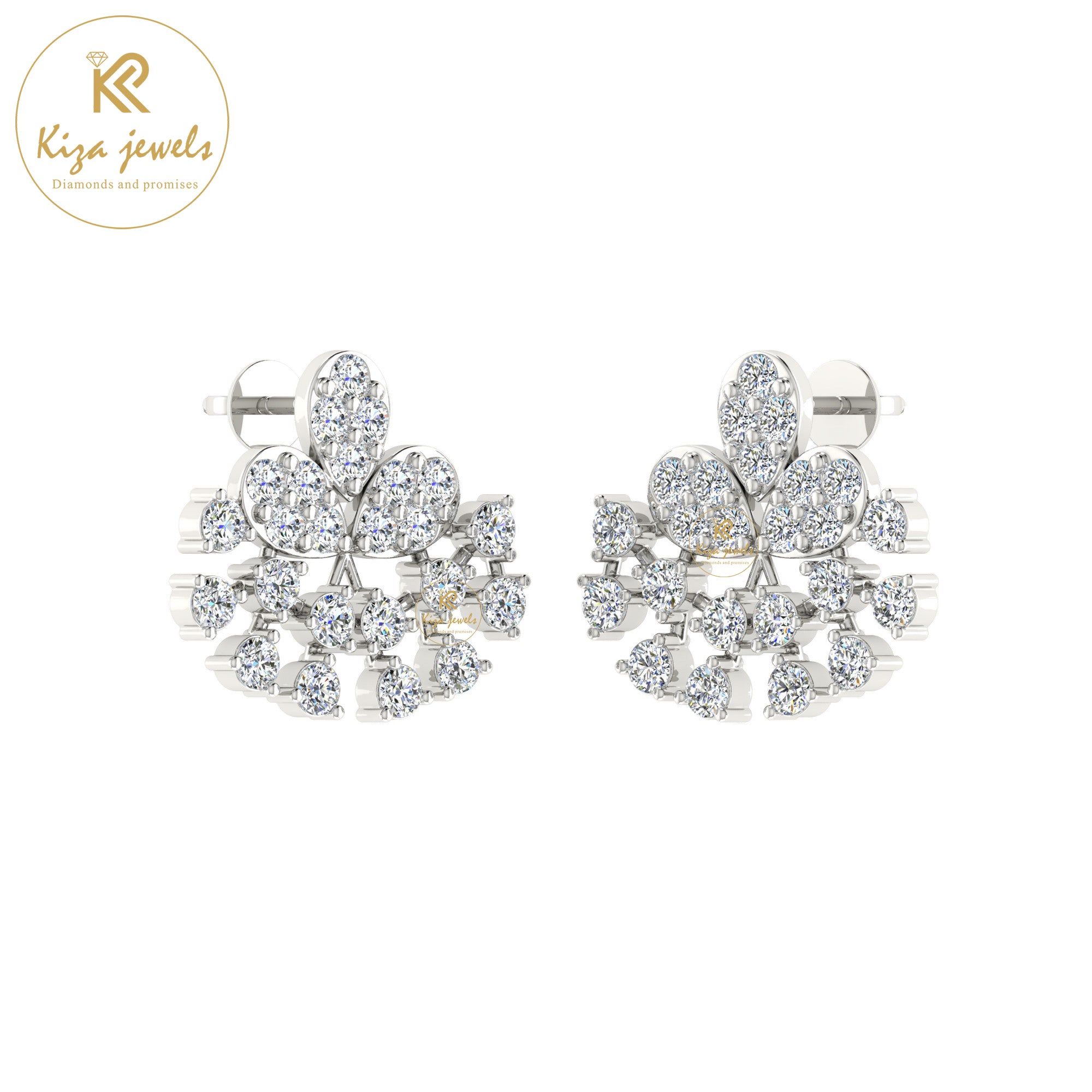 1.02 TDW Round Cut Diamond Women's Stud Earring