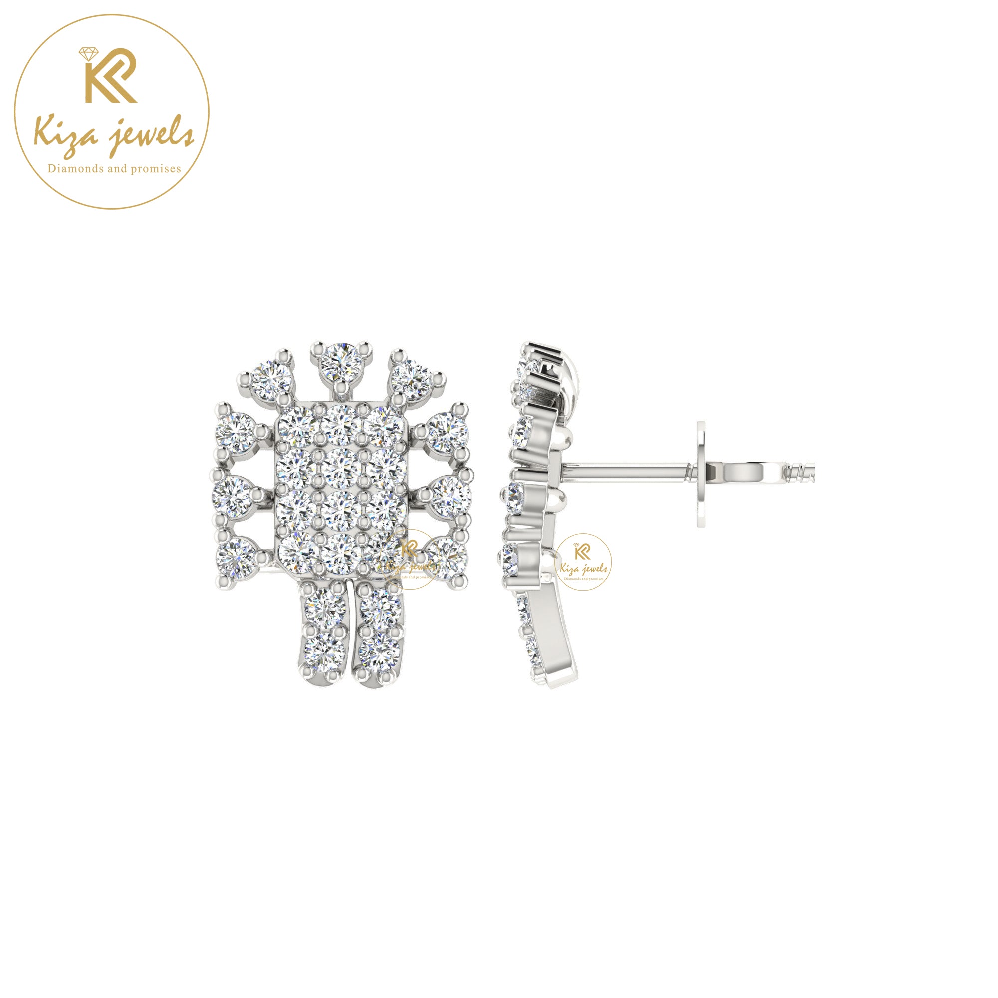 0.41 TDW Round Cut Diamond Women's Stud Earring
