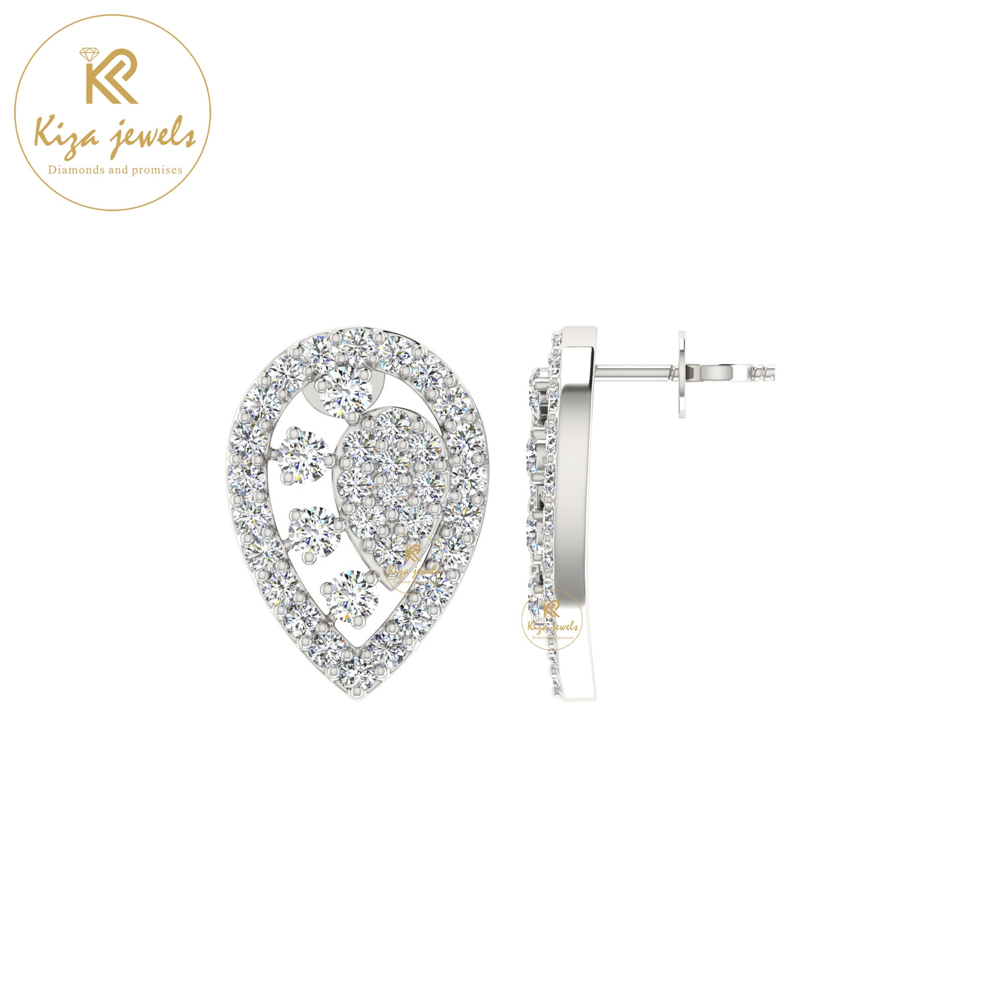 0.84 TDW Round Cut Diamond Women's Stud Earring