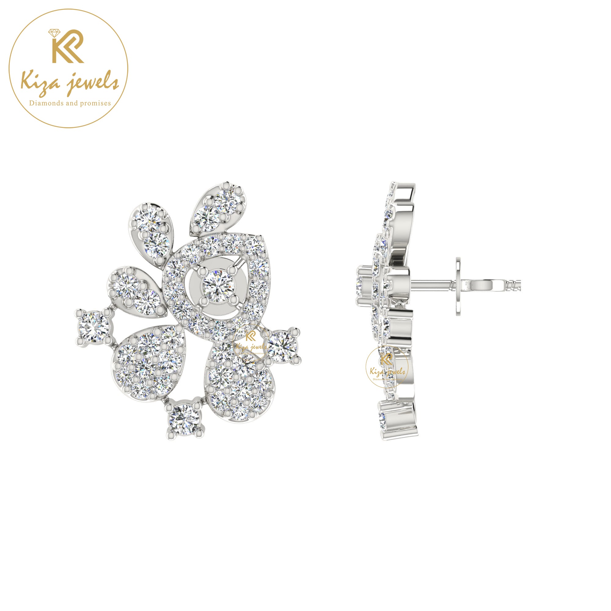 0.72 TDW Round Cut Diamond Women's Stud Earring