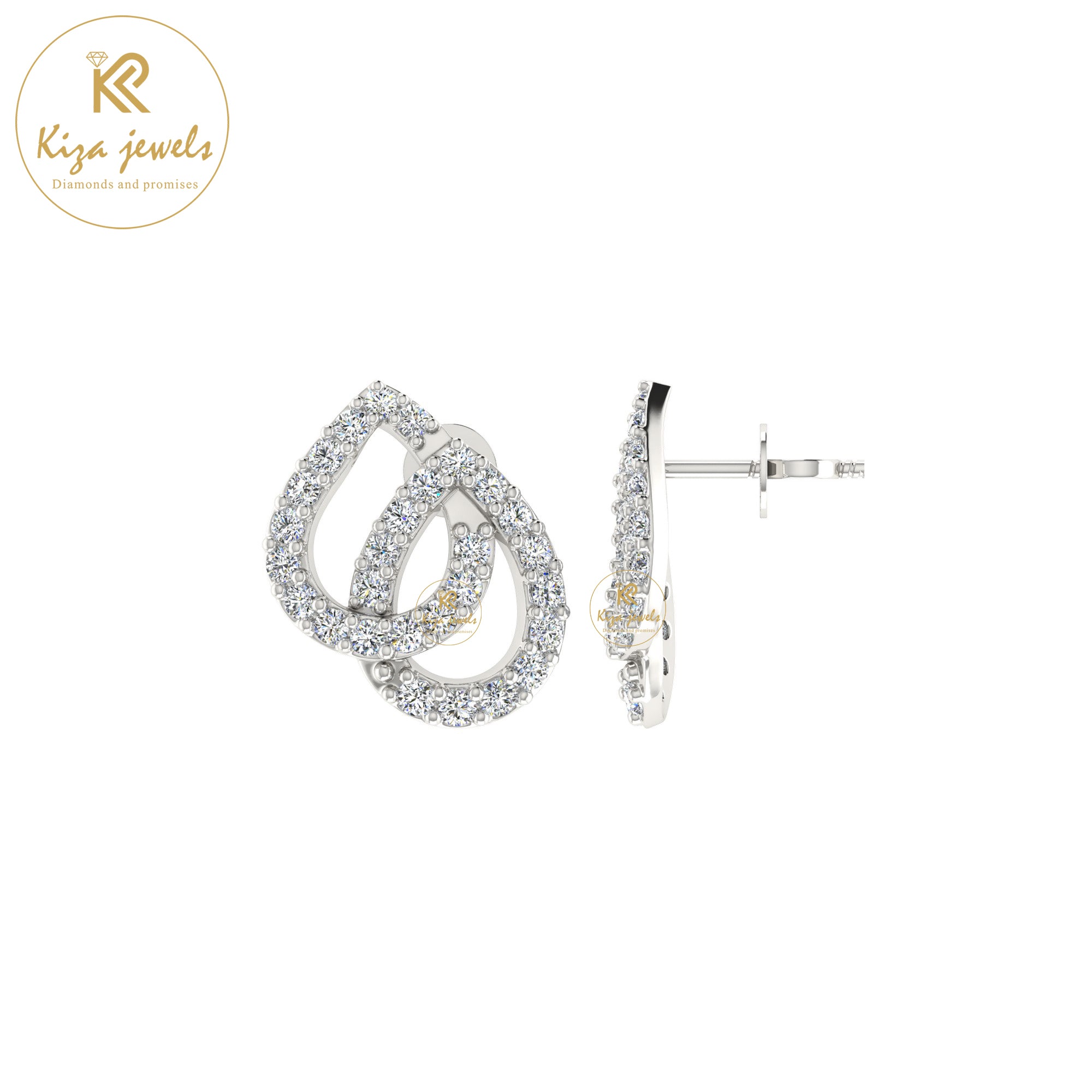 0.48 TDW Round Cut Diamond Women's Stud Earring