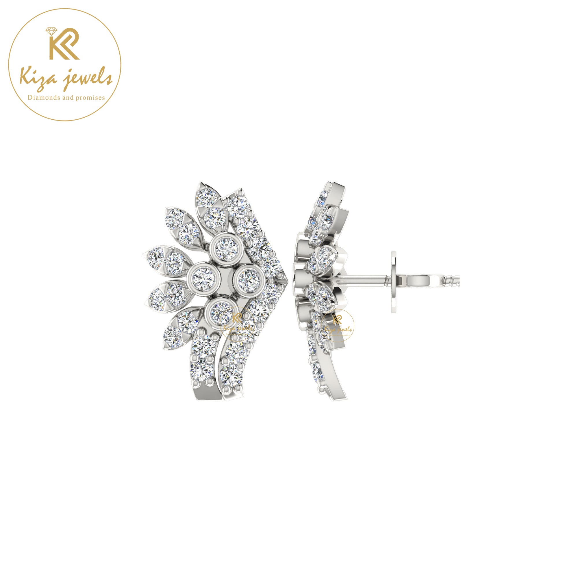 0.36 TDW Round Cut Diamond Women's Stud Earring