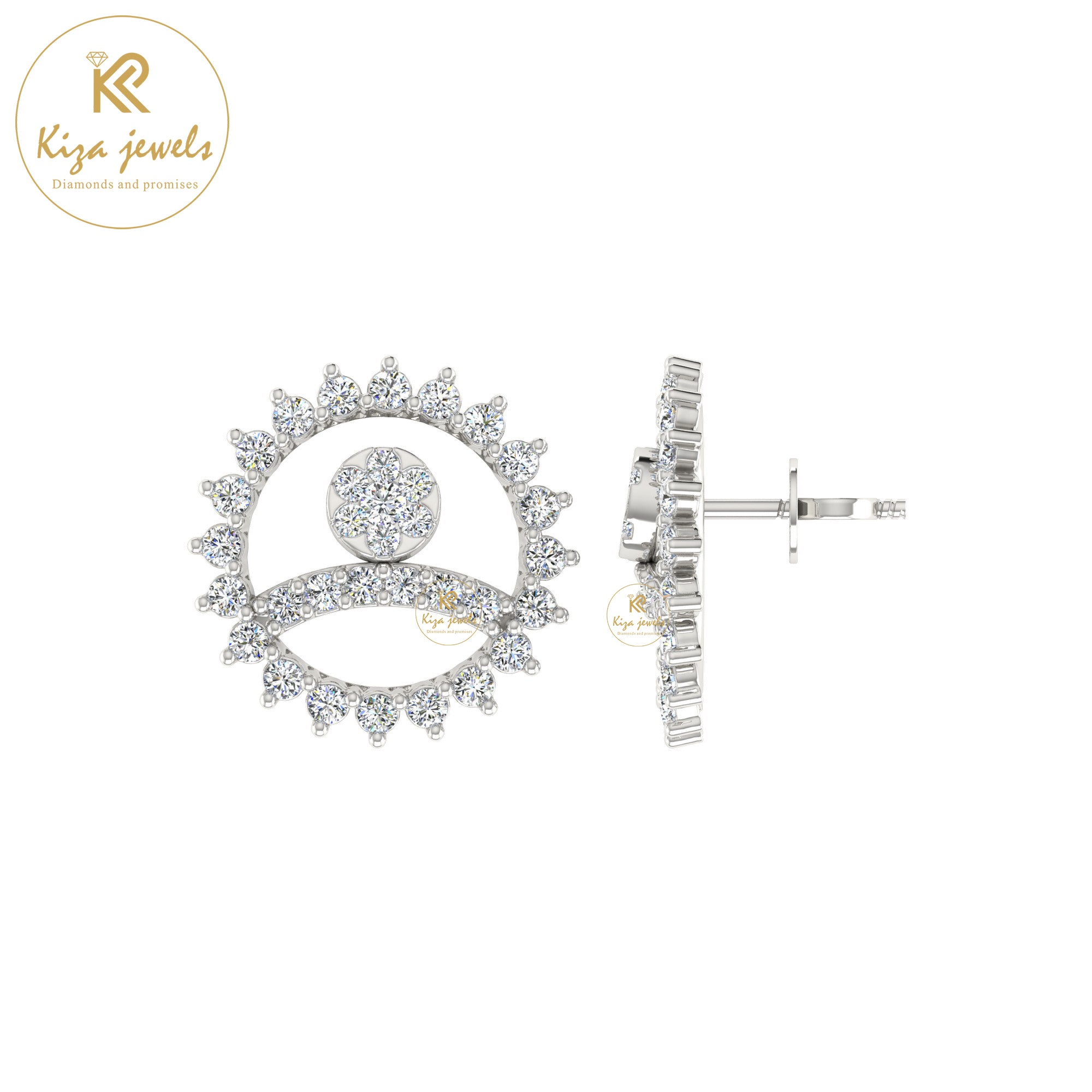 0.49 TDW Round Cut Diamond Women's Stud Earring