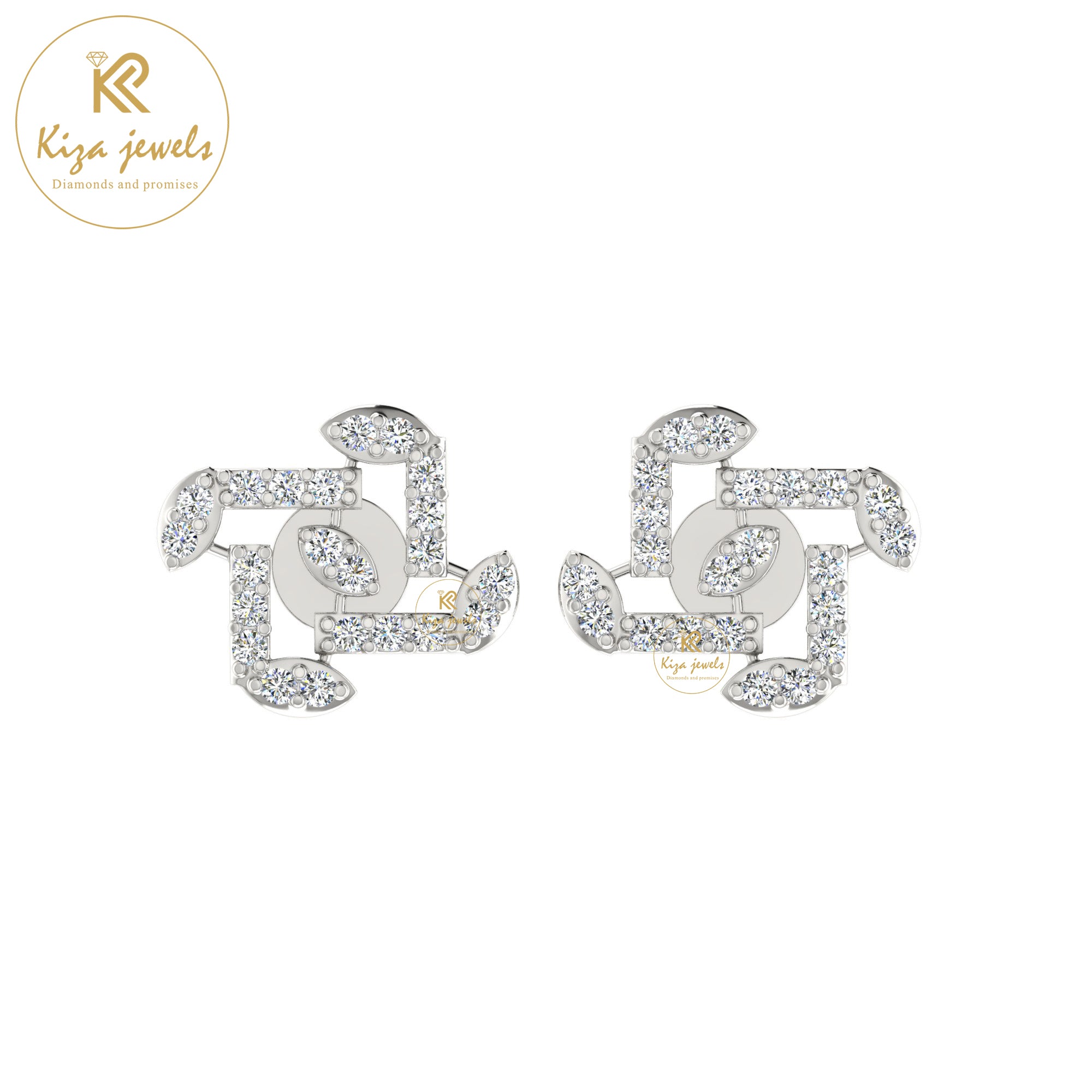 0.53 TDW Round Cut Diamond Women's Stud Earring