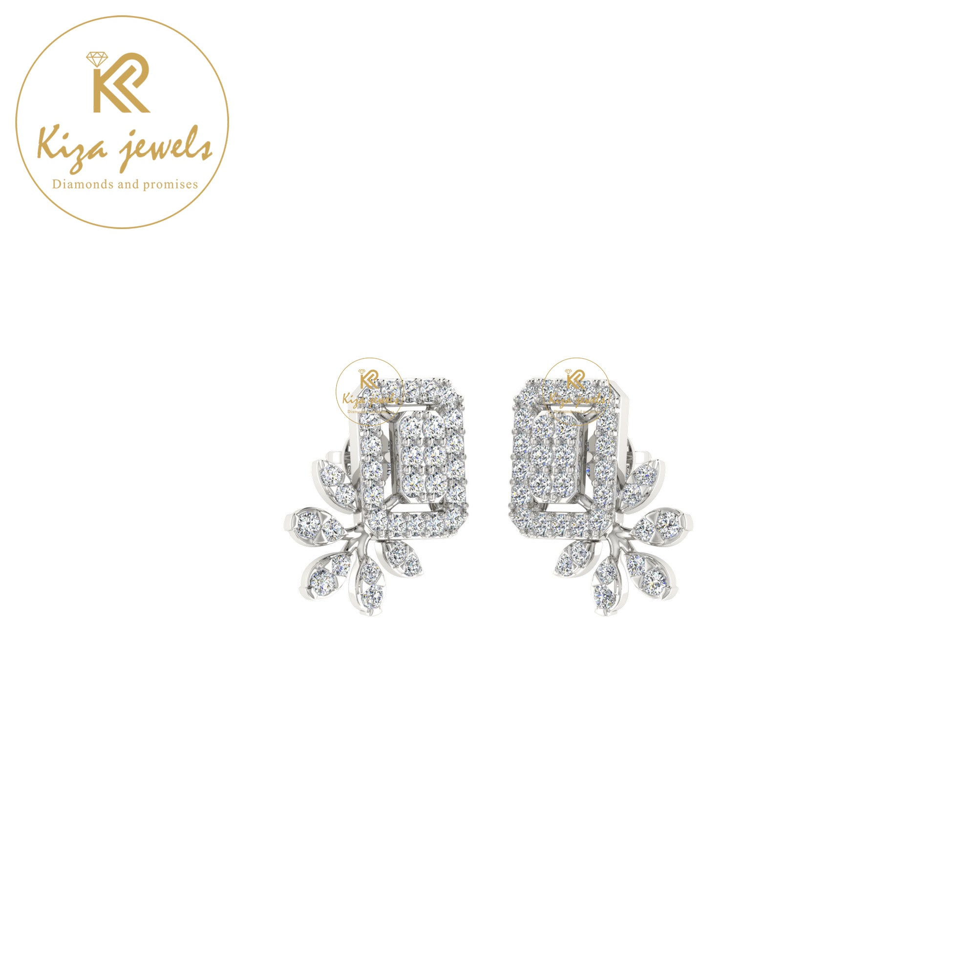 0.54 TDW Round Cut Diamond Women's Stud Earring