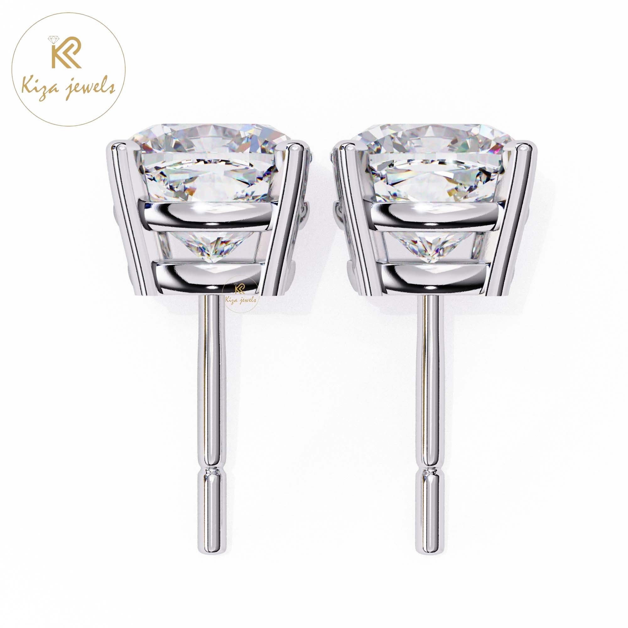 2.33 TDW Cushion Cut Diamond Stud Earring